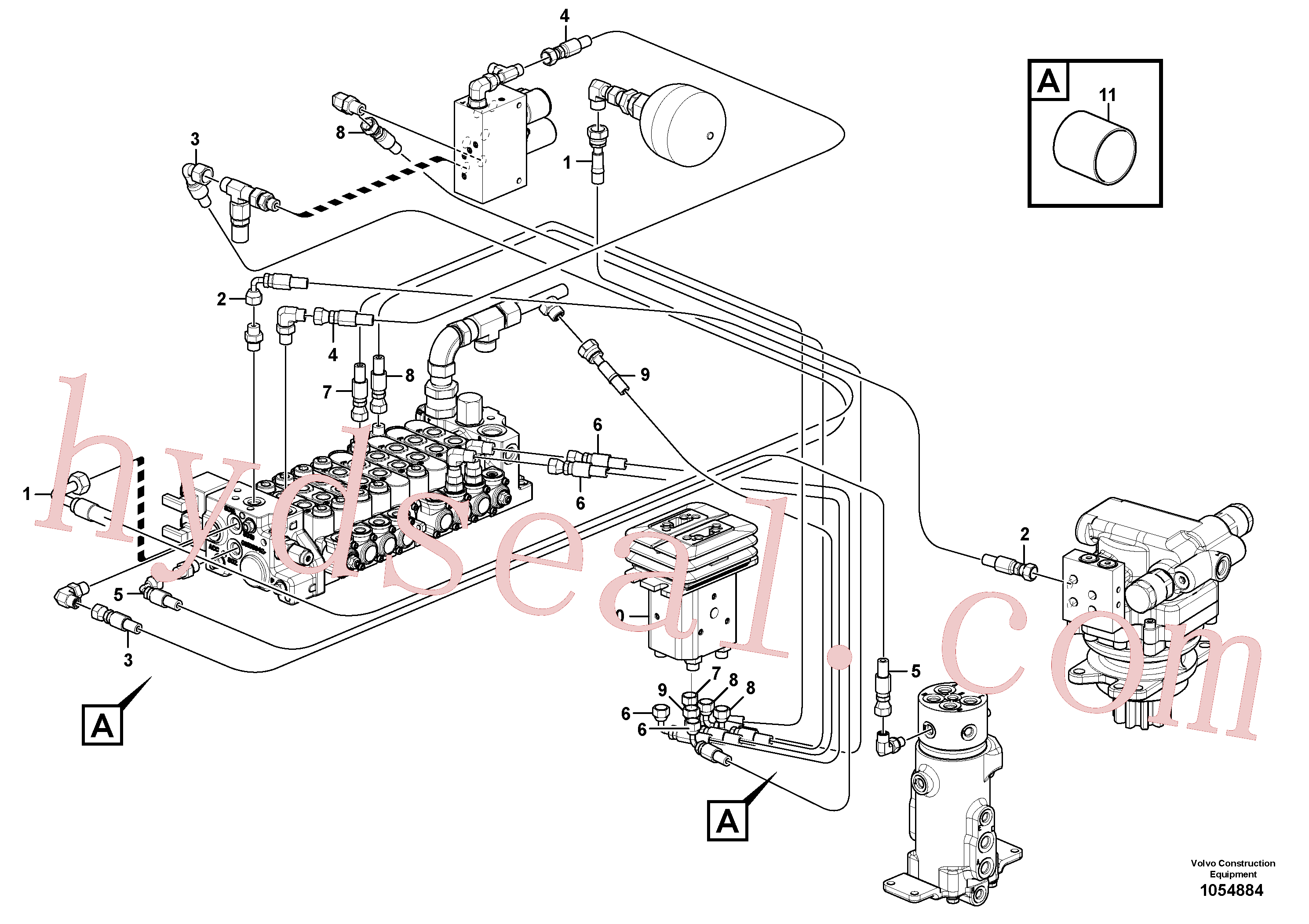PJ5471018 for Volvo Hydraulic circuit ( low pressure )(1054884 assembly)
