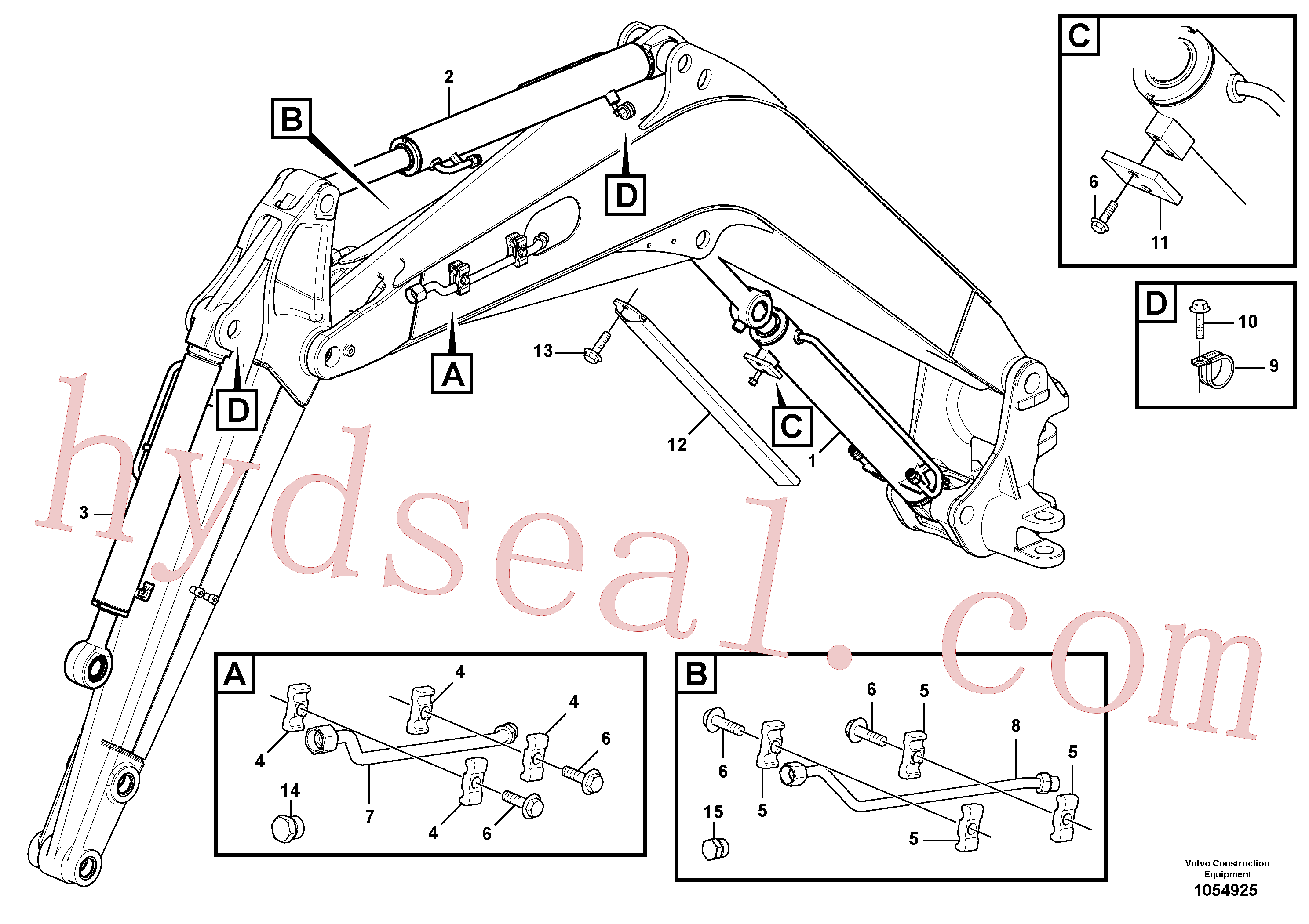 VOE15607905 for Volvo Hydraulic circuit ( boom )(1054925 assembly)
