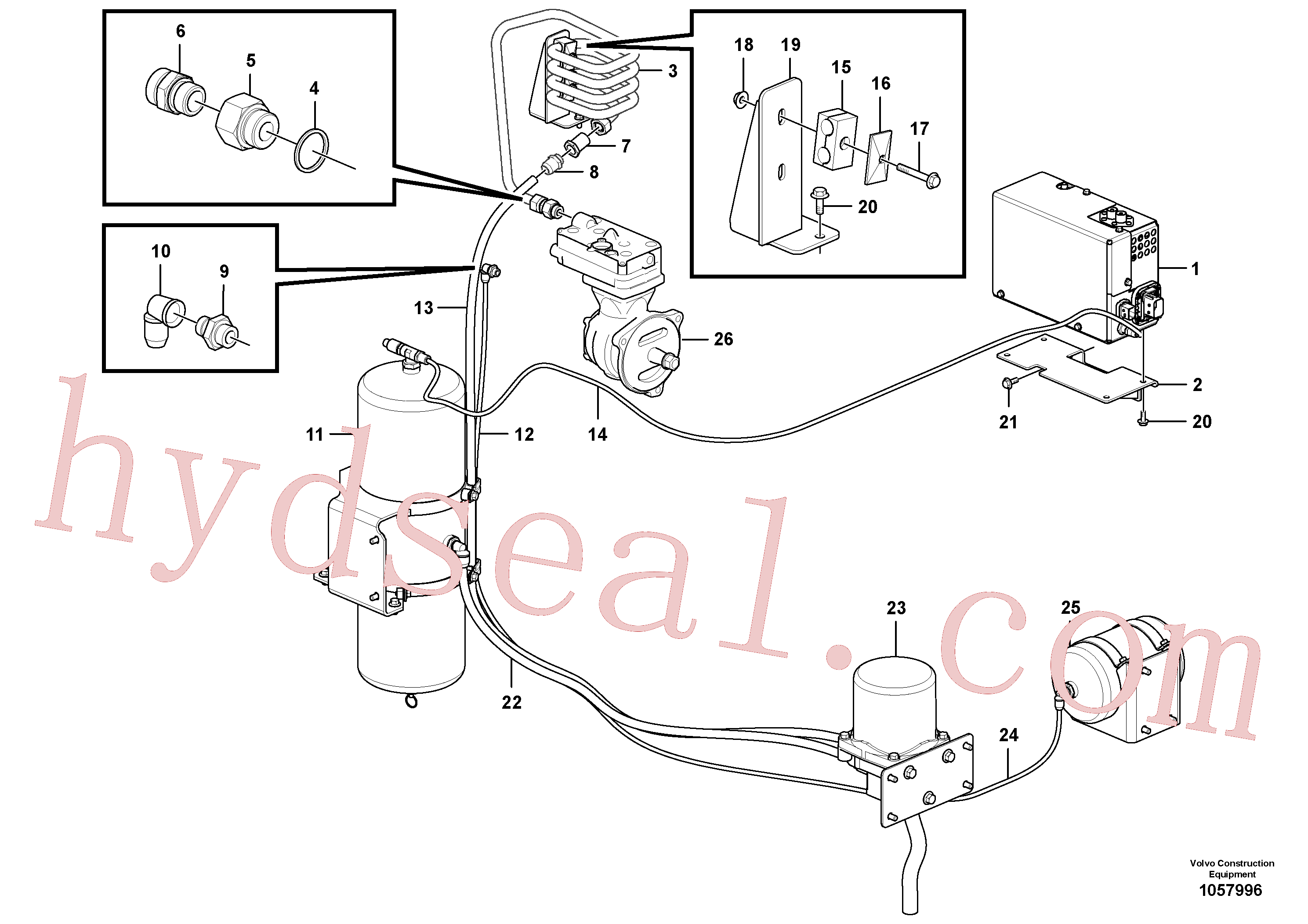 VOE14612570 for Volvo Compressed air system(1057996 assembly)