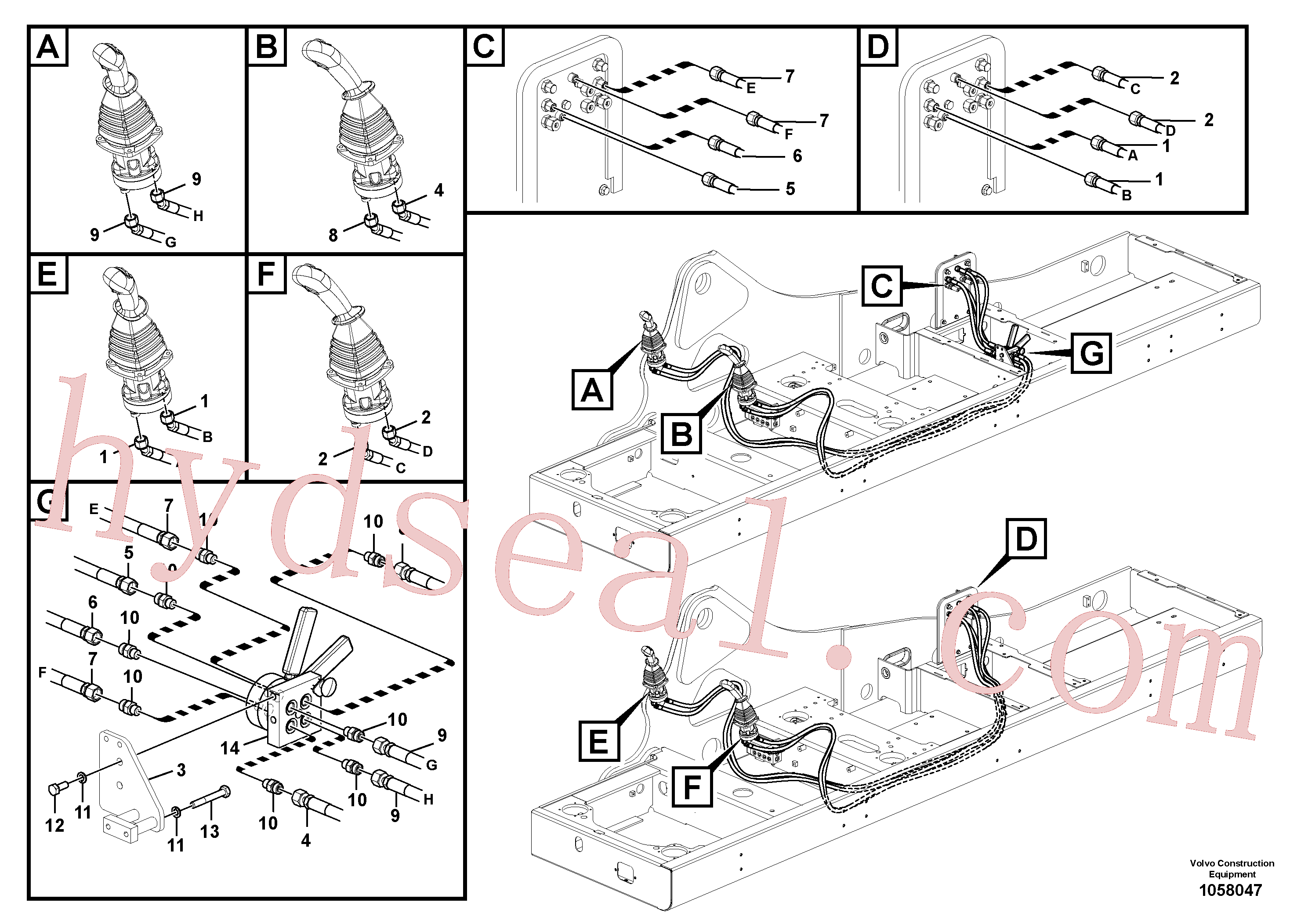 VOE15042408 for Volvo Servo system, changing lever function(1058047 assembly)