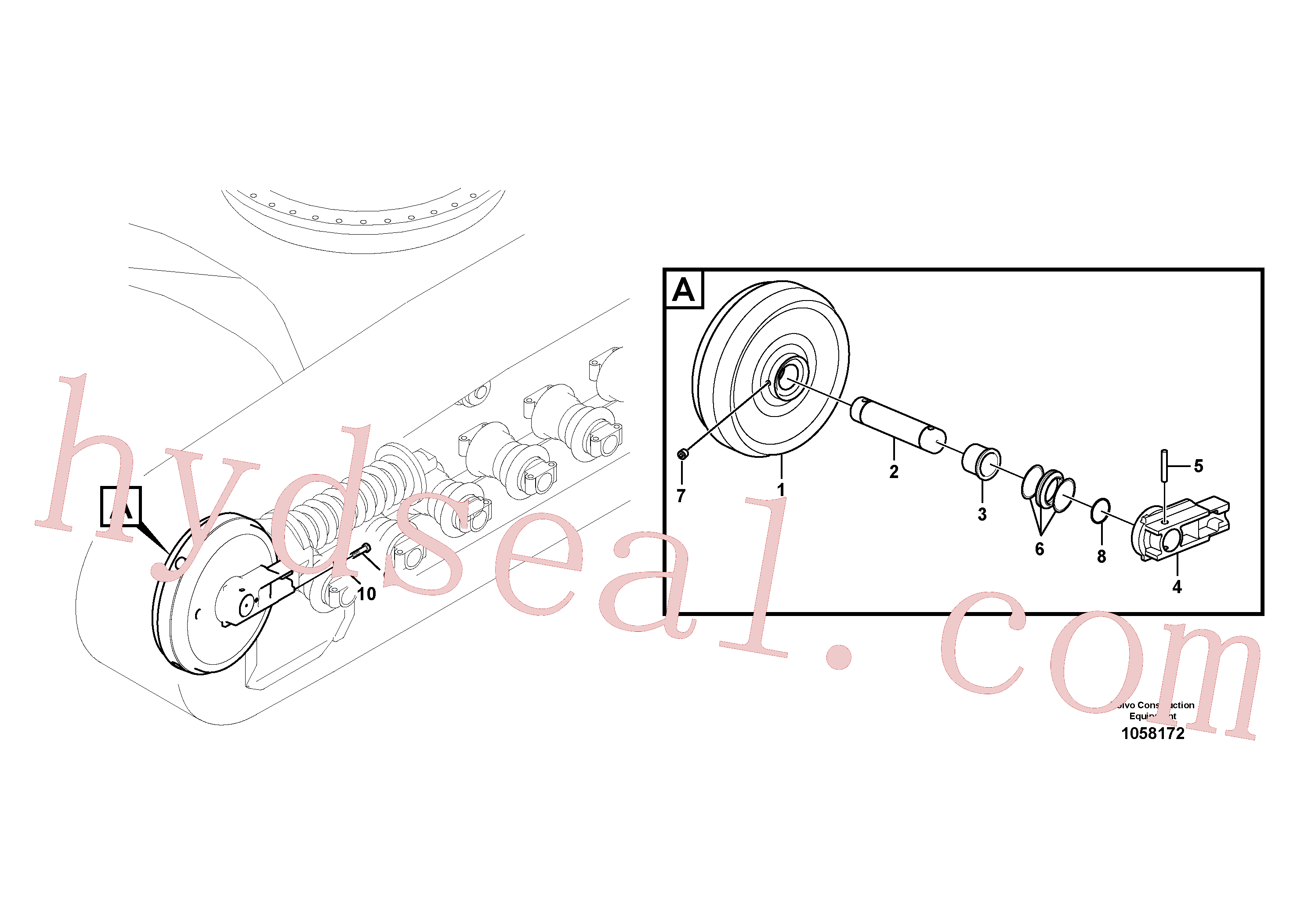 VOE992954 for Volvo Front idler(1058172 assembly)