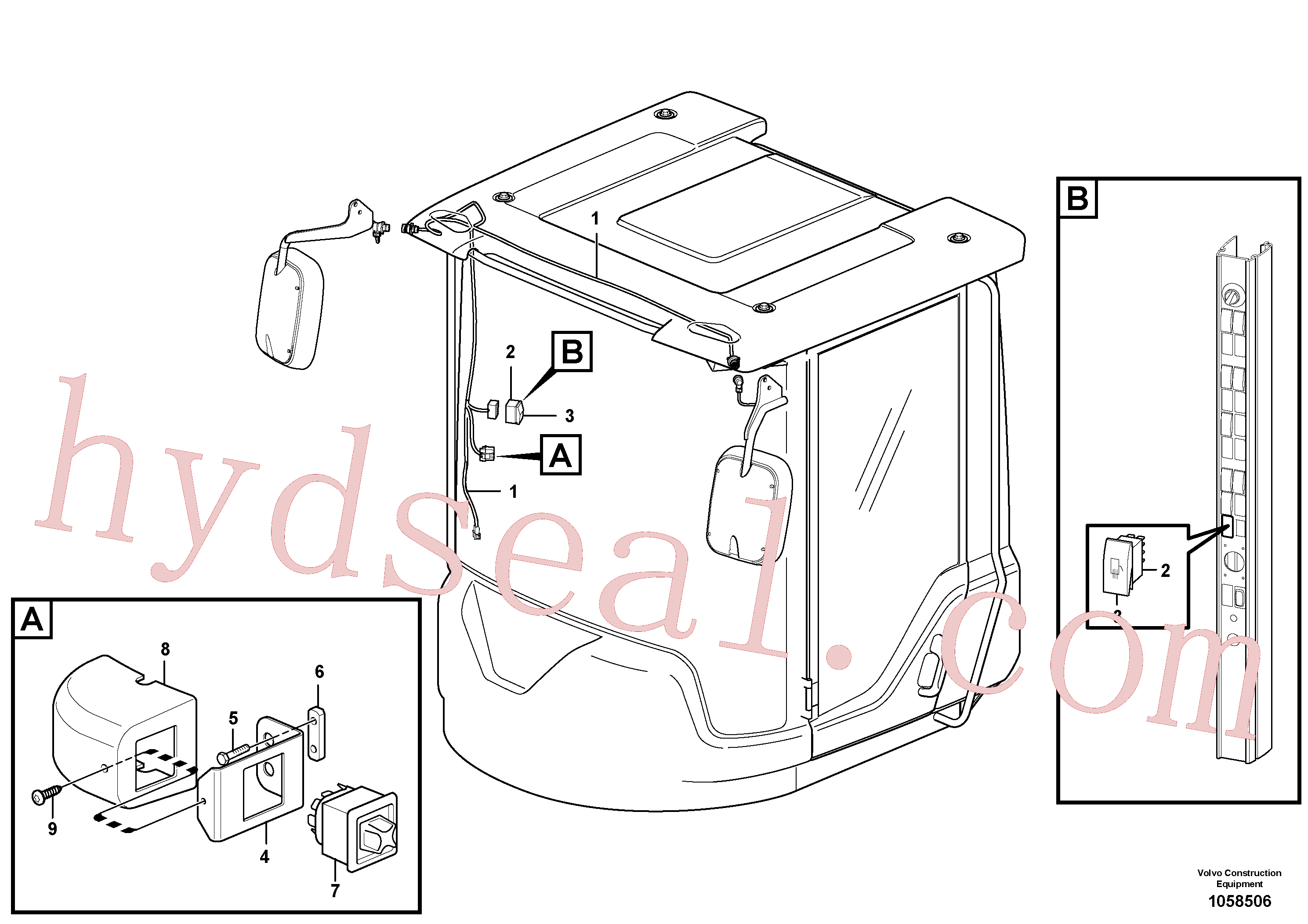 VOE60113068 for Volvo Rear-view mirrors, electric adjustable(1058506 assembly)