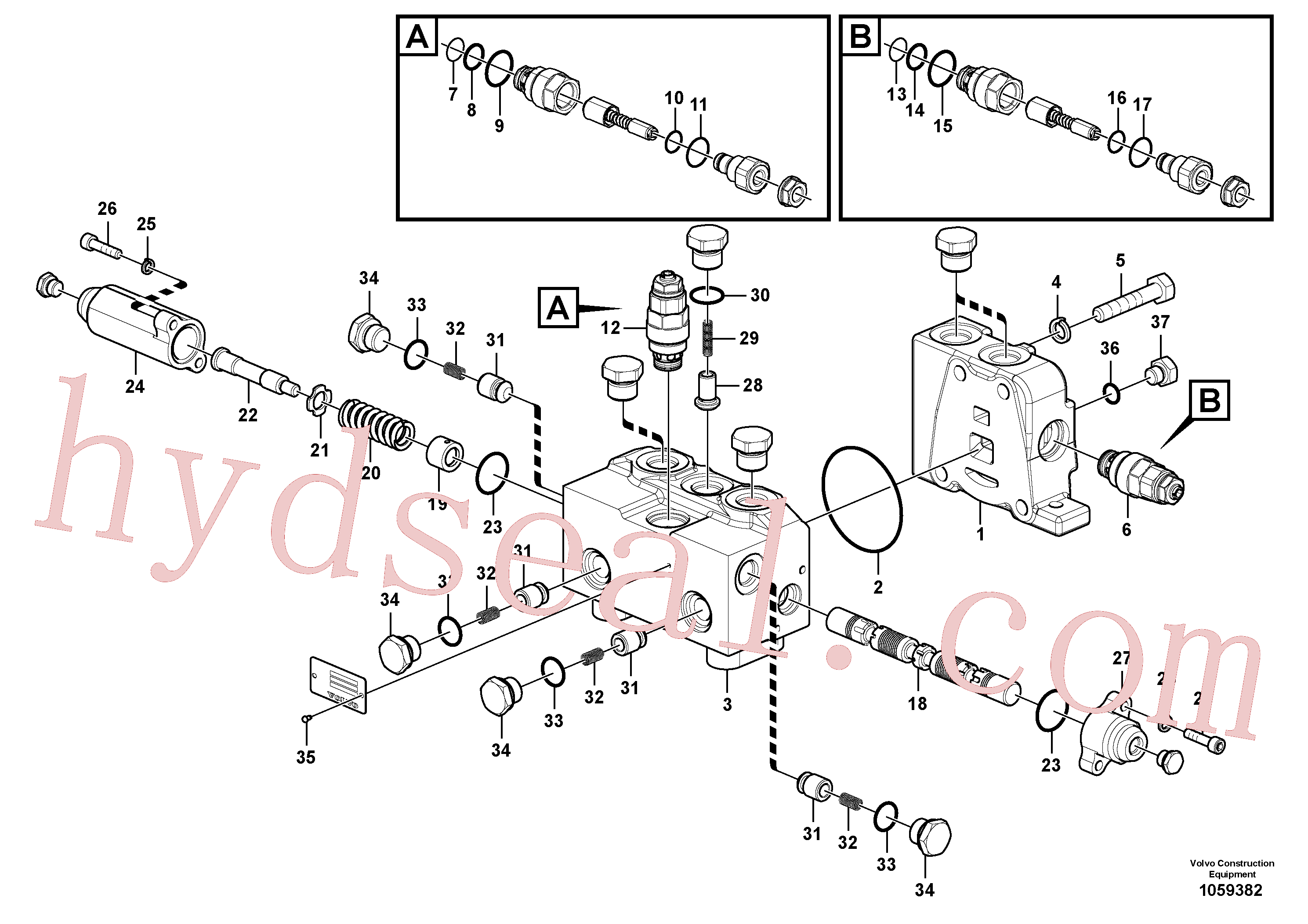 VOE14587865 for Volvo Control valve for rotator(1059382 assembly)