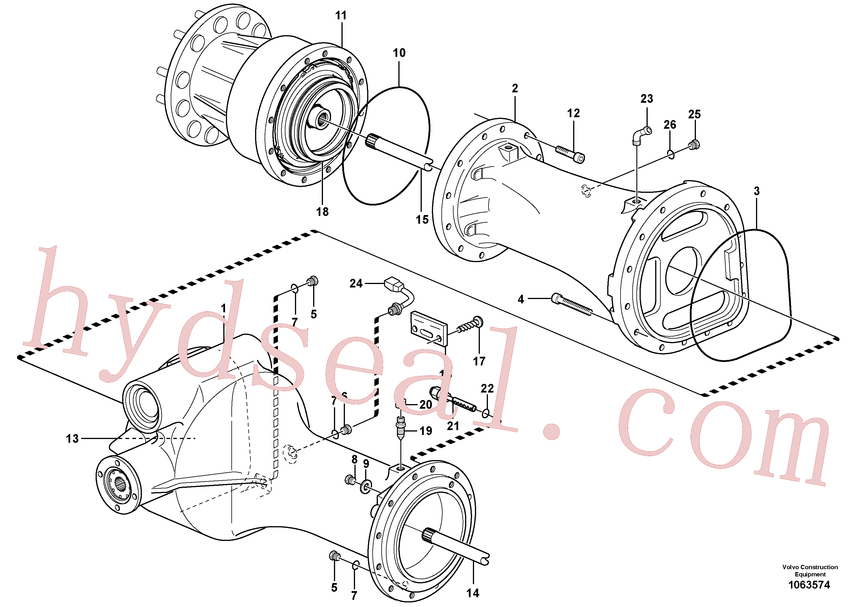 VOE13968816 for Volvo Planet shaft, rear(1063574 assembly)