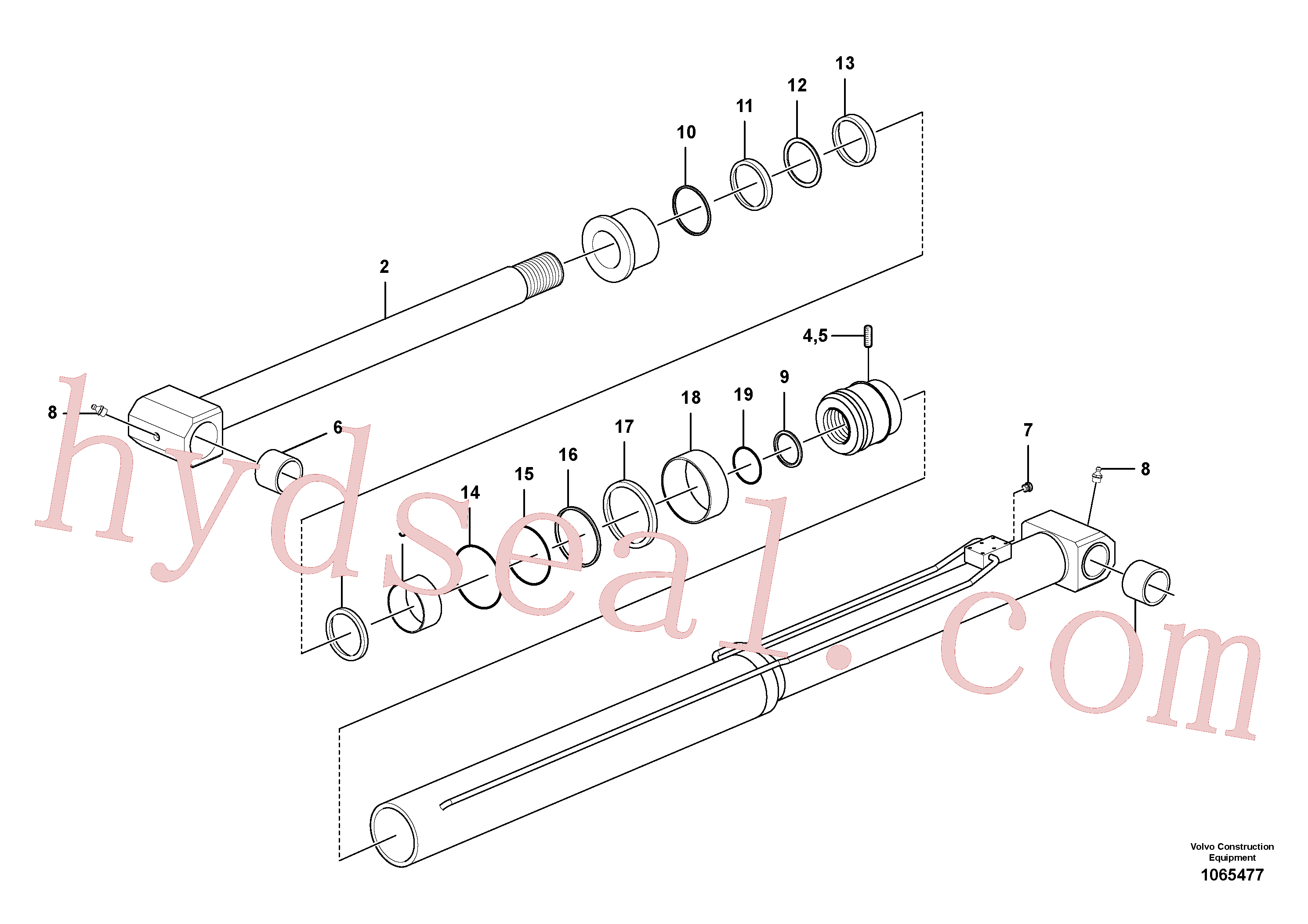 VOE14597305 for Volvo Cylinder, undercarriage frame retractable(1065477 assembly)
