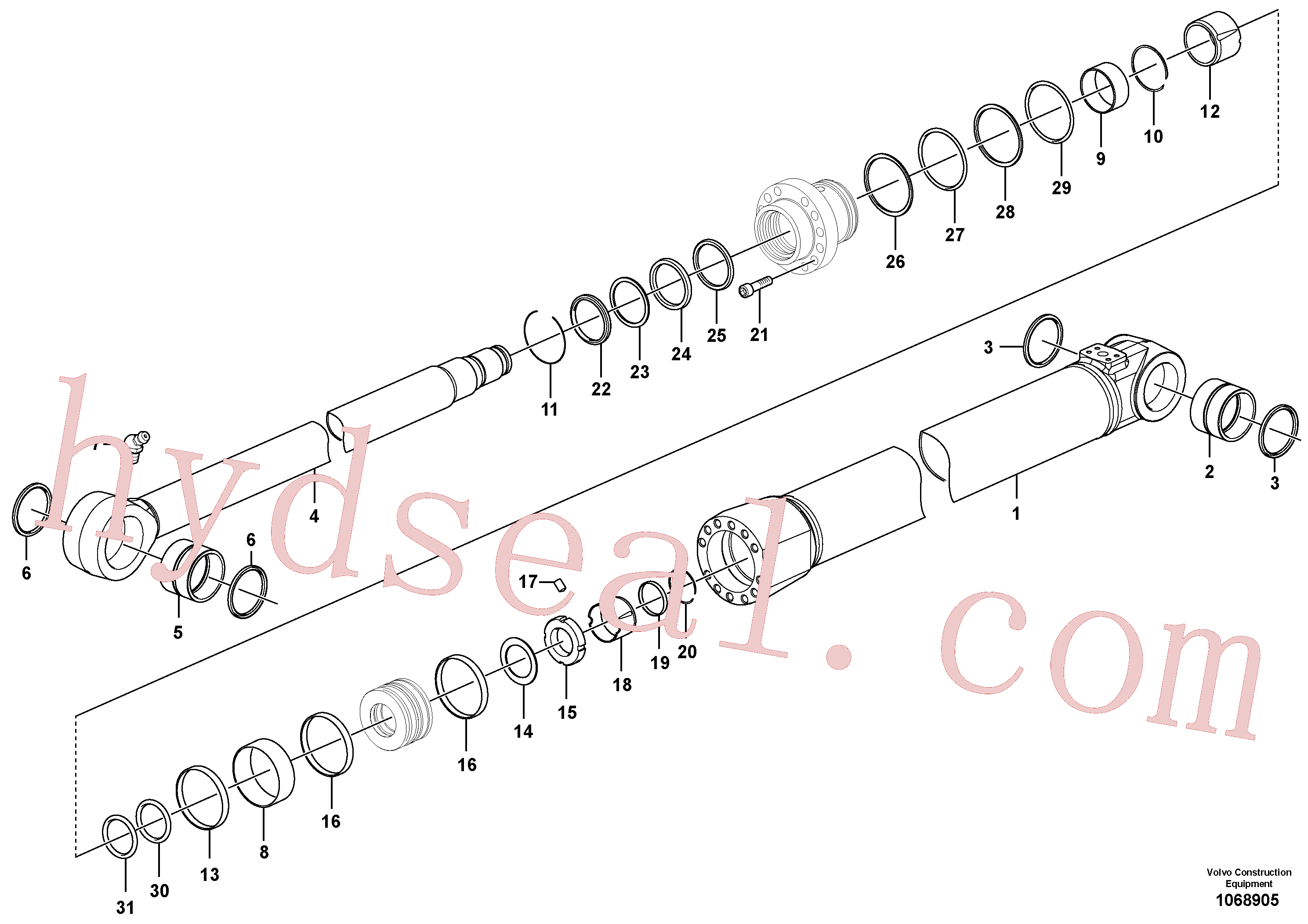 SA9612-06035 for Volvo Dipper arm cylinder(1068905 assembly)