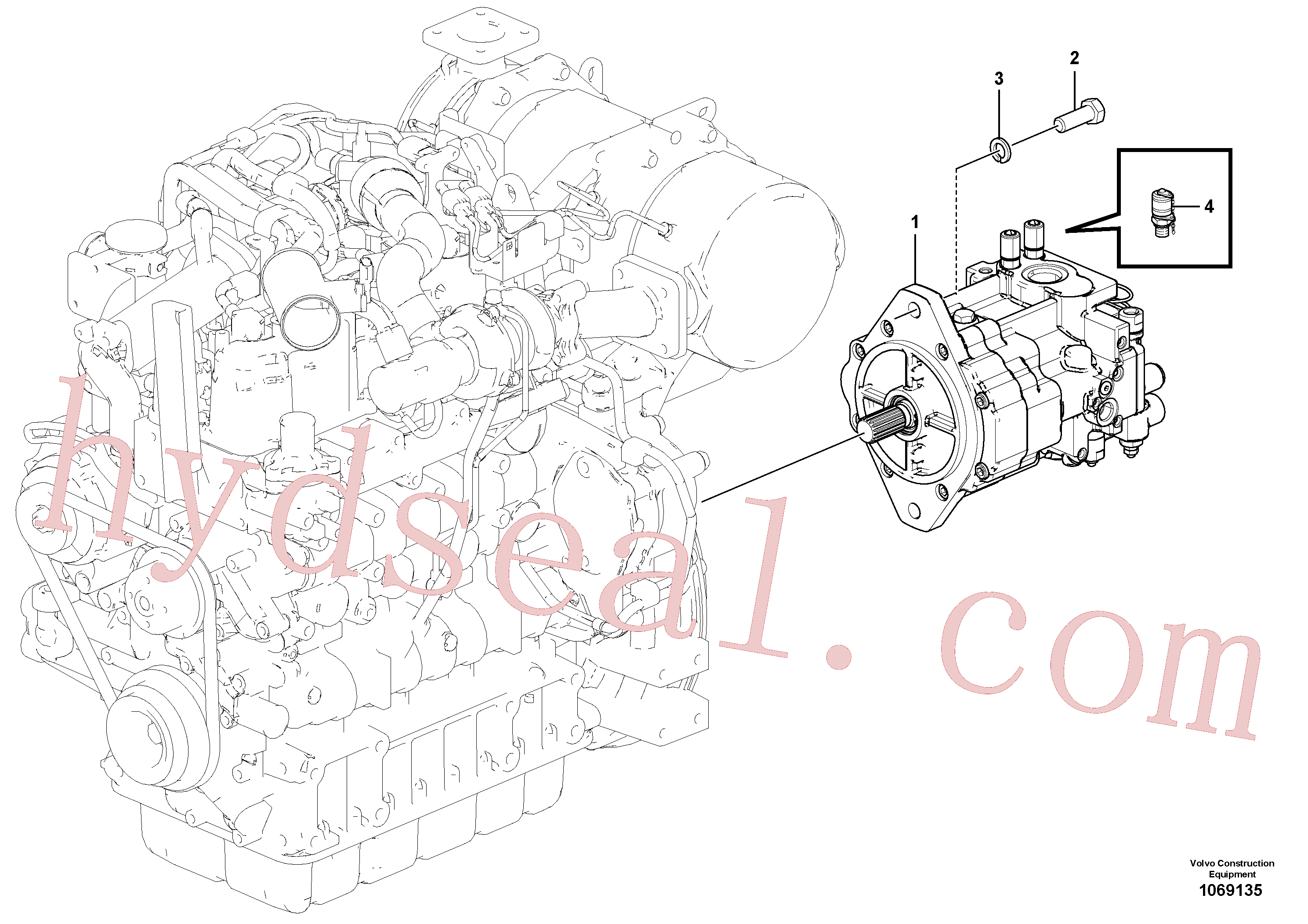 SA9011-11609 for Volvo Pump installation(1069135 assembly)