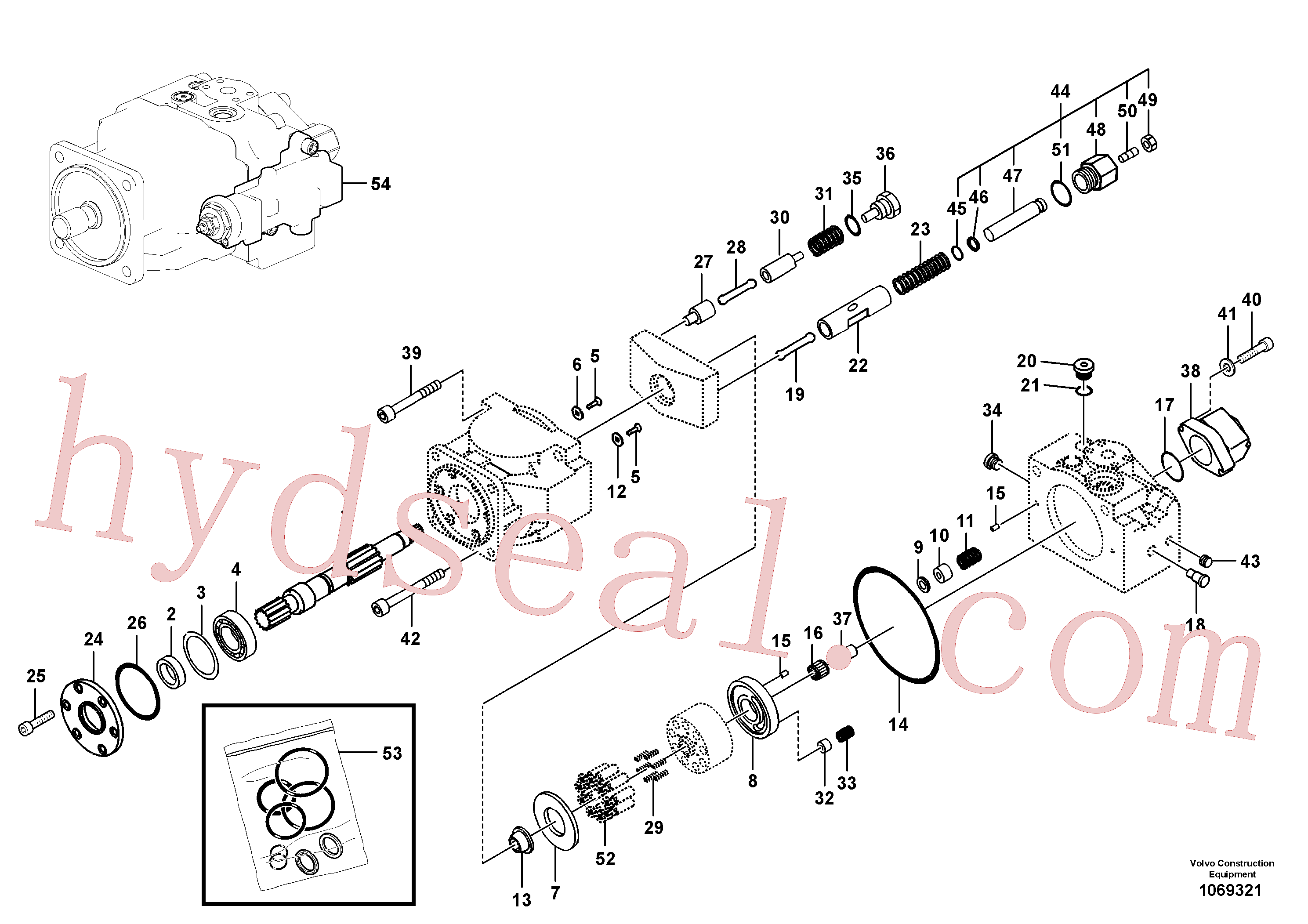 VOE14528808 for Volvo Hydraulic pump(1069321 assembly)