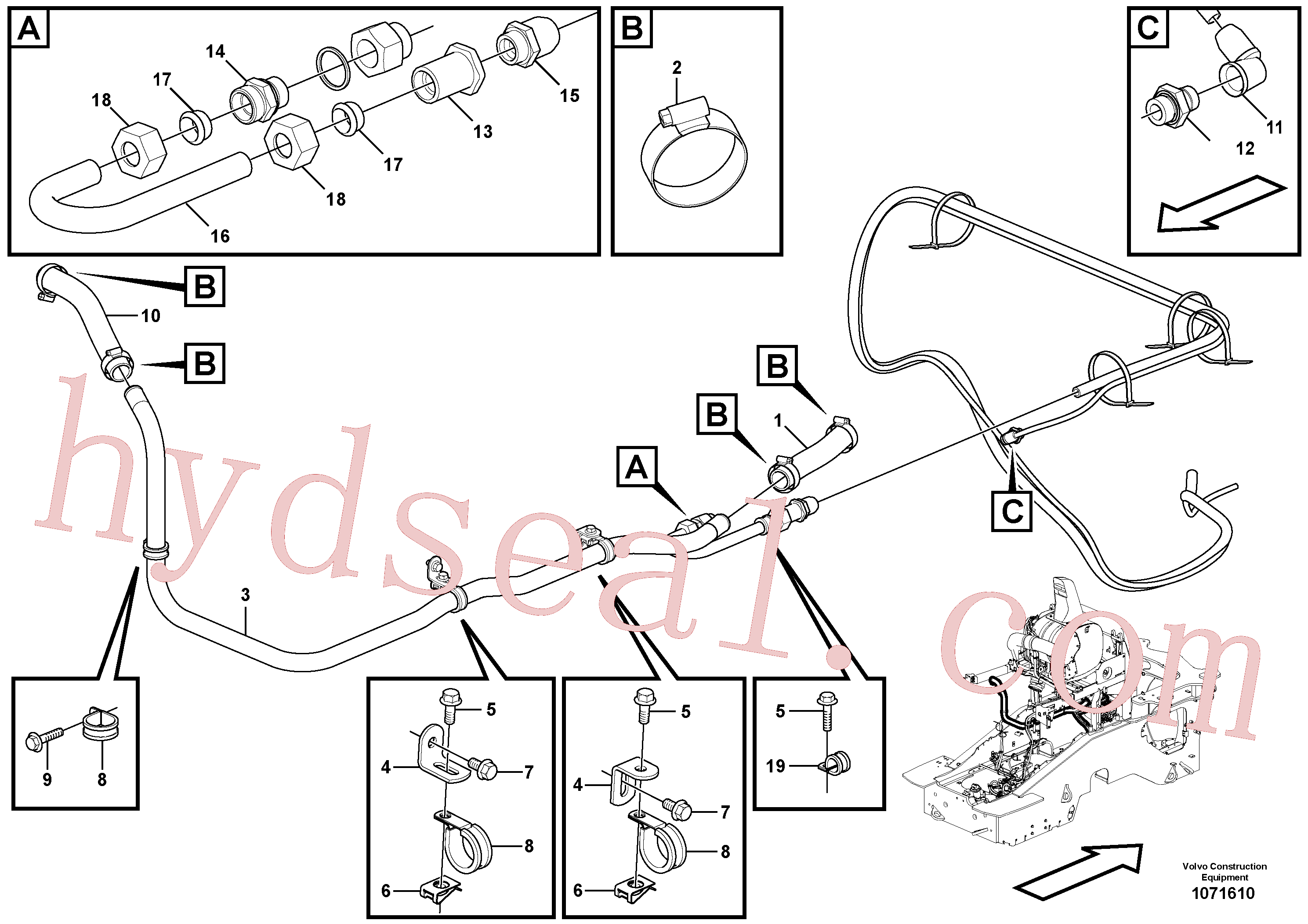 VOE11306599 for Volvo Compressed air system(1071610 assembly)