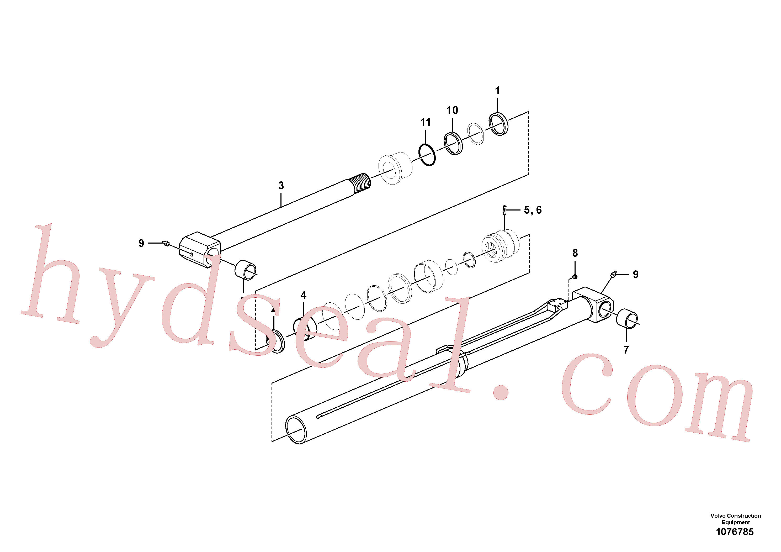VOE14597305 for Volvo Cylinder, undercarriage frame retractable(1076785 assembly)
