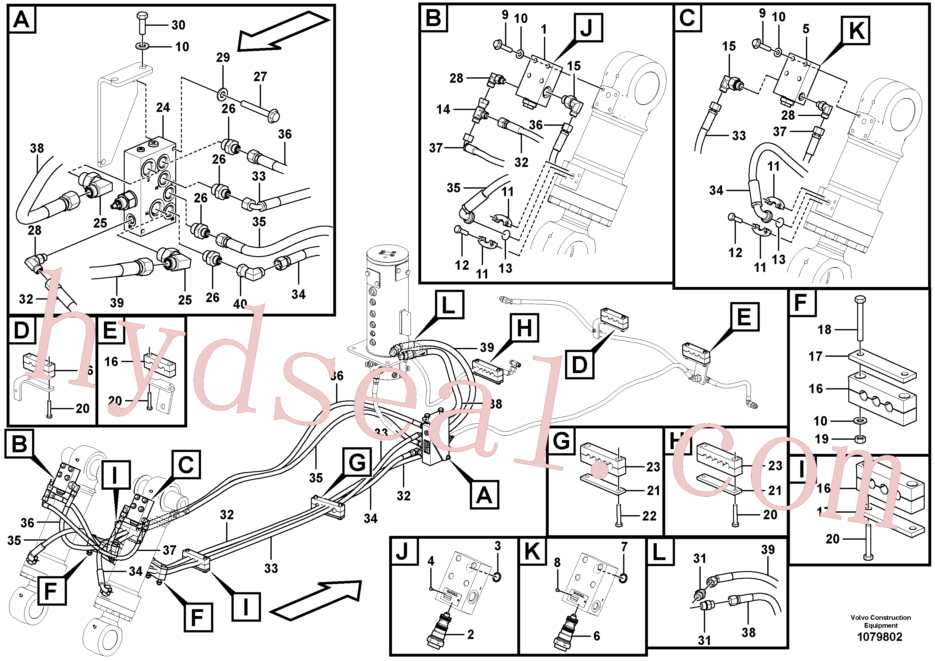 VOE982628 for Volvo Working hydraulic, rear dozer blade(1079802 assembly)