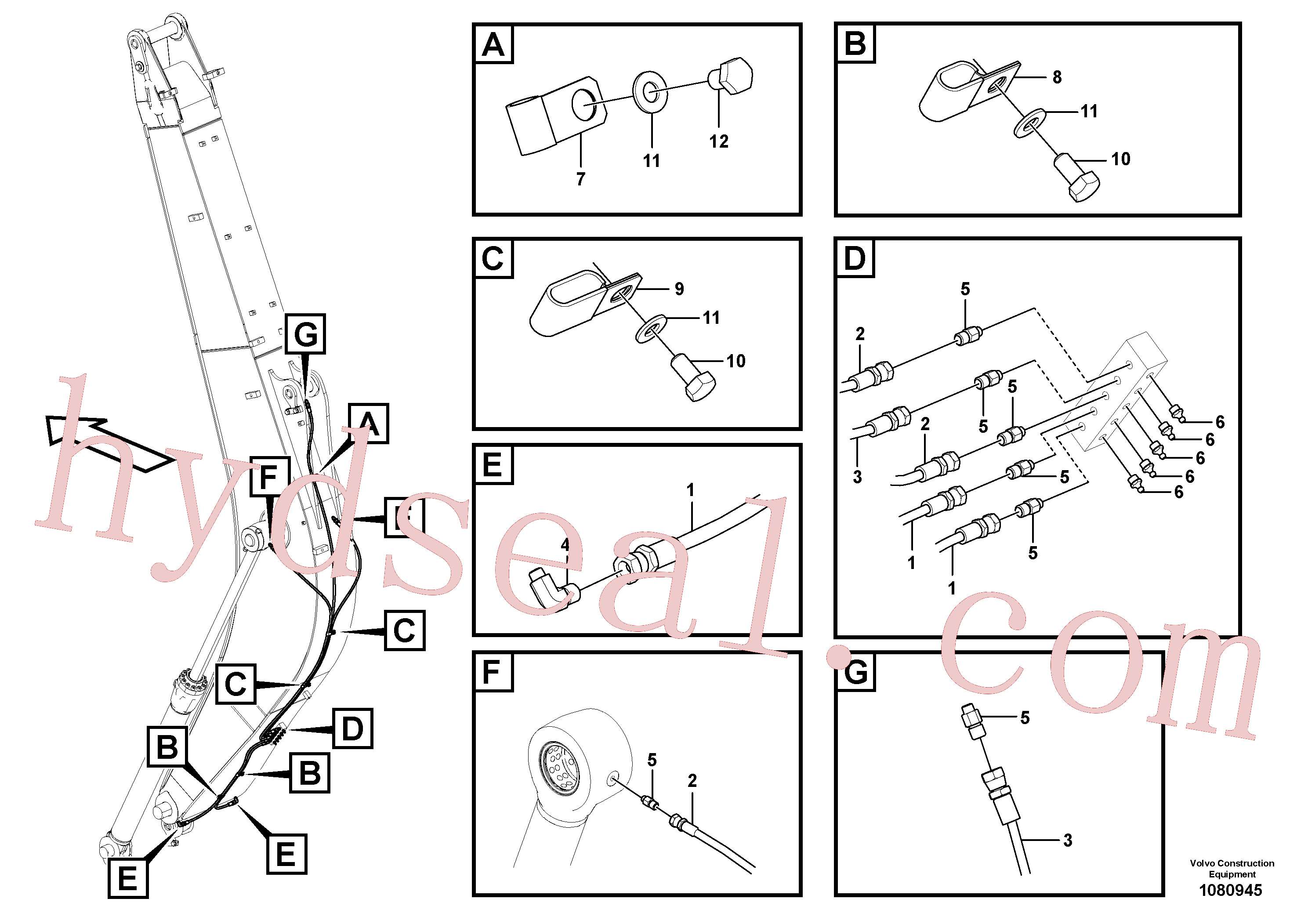 VOE14882847 for Volvo Grease Piping(1080945 assembly)
