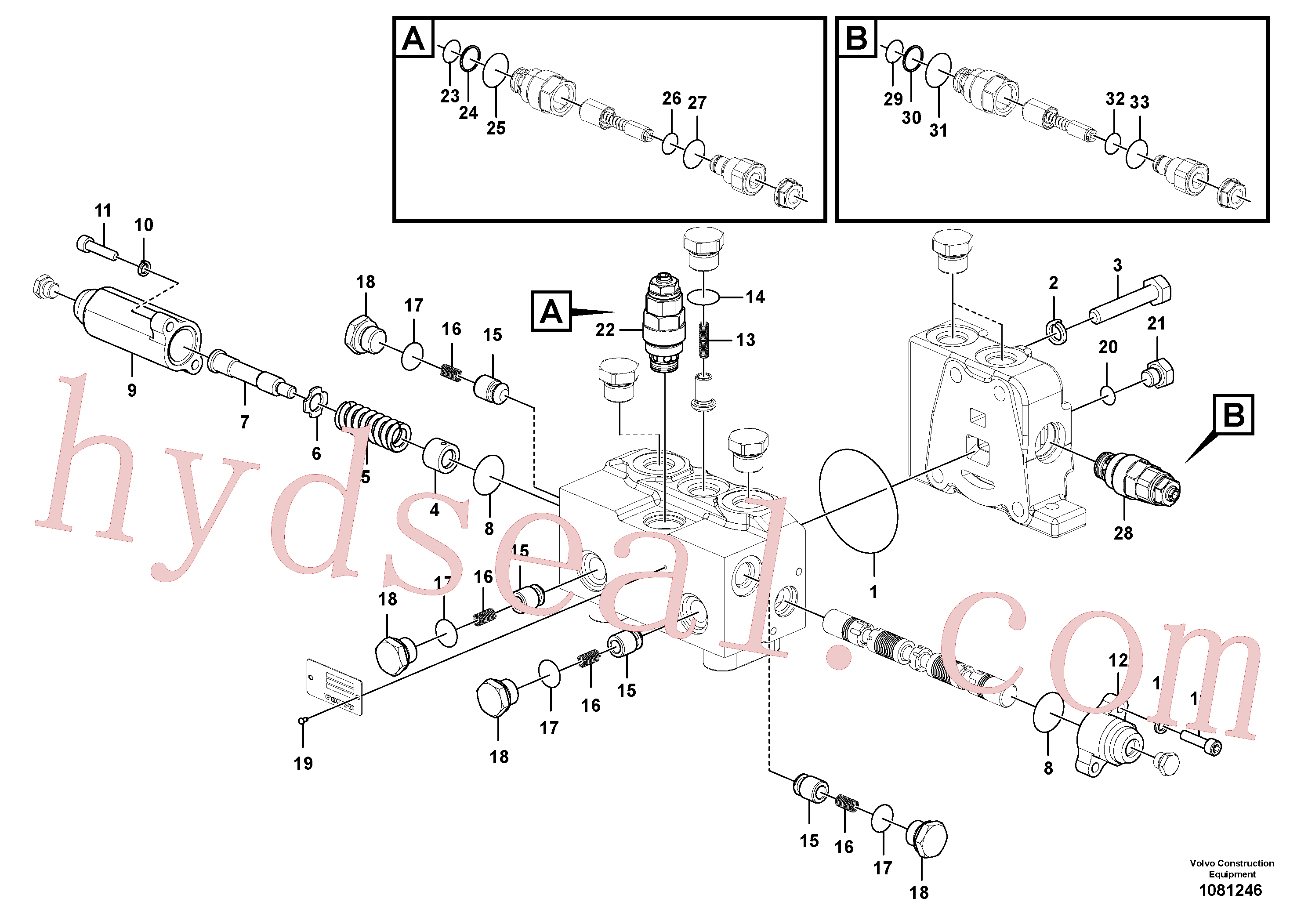 VOE14587865 for Volvo Working hydraulic, slope and rotator on upper frame(1081246 assembly)