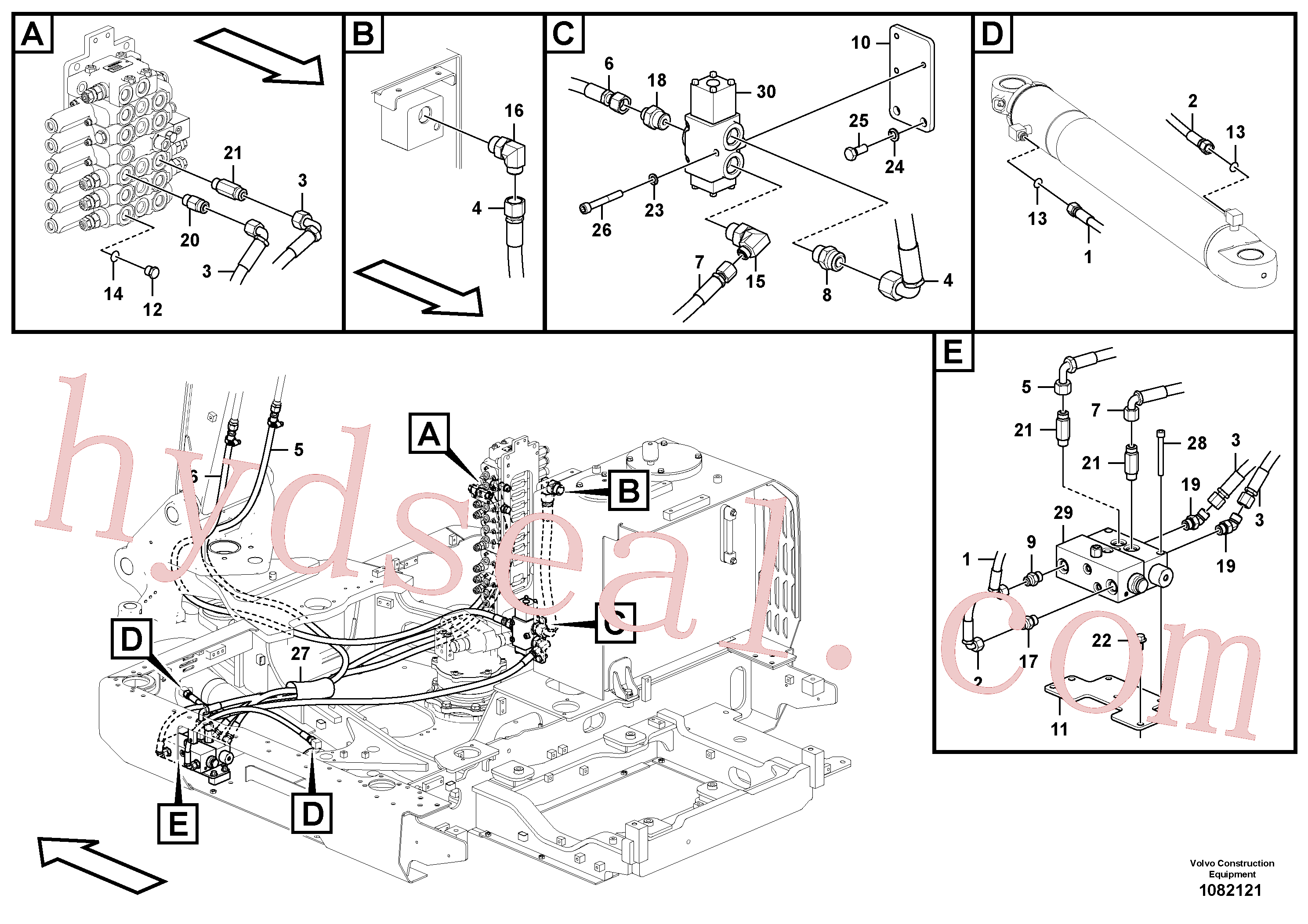 VOE14702143 for Volvo Working hydraulic, hammer and shear for upper(1082121 assembly)