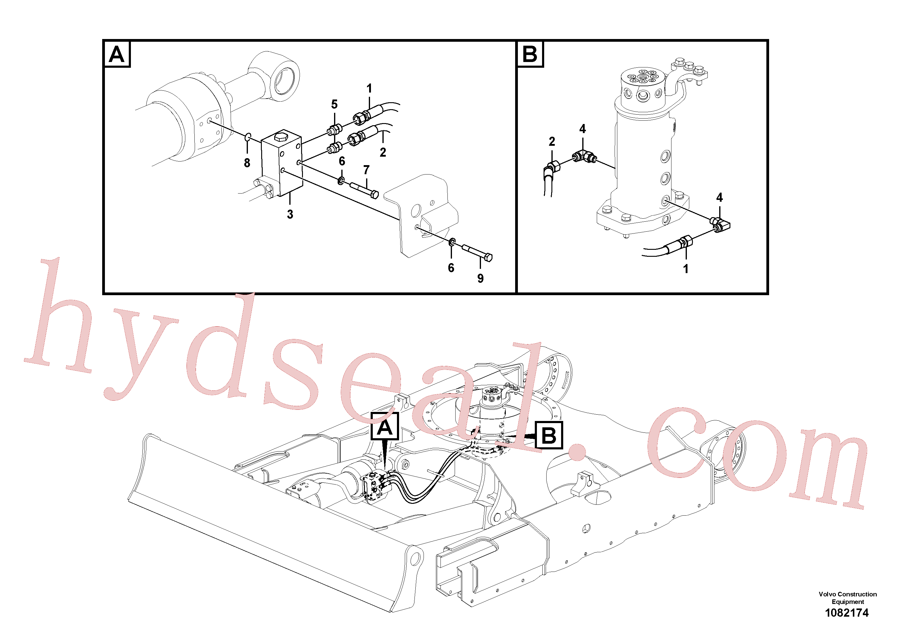 VOE14693514 for Volvo Working hydraulic, dozer blade(1082174 assembly)