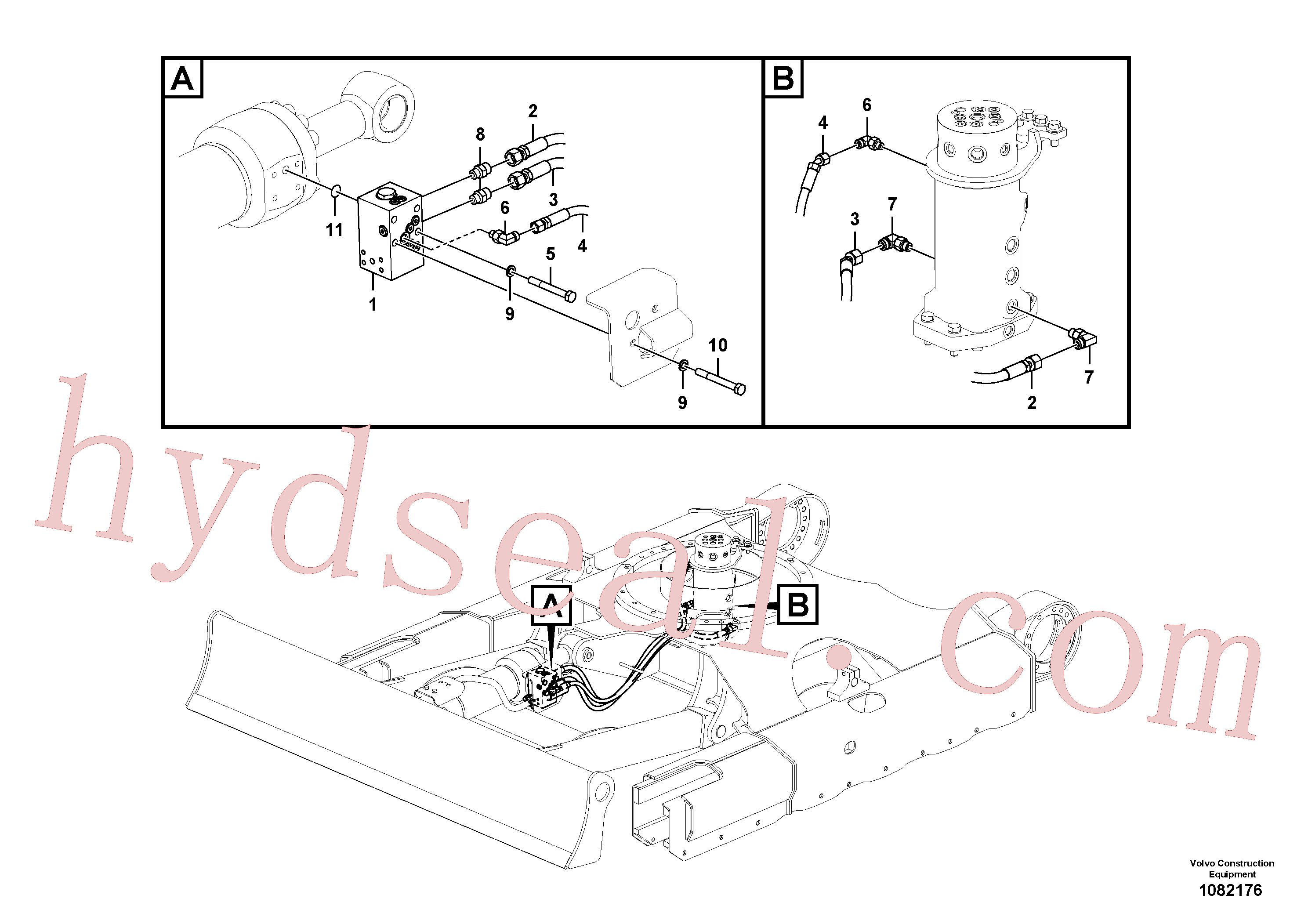 VOE14693514 for Volvo Working hydraulic, dozer blade(1082176 assembly)