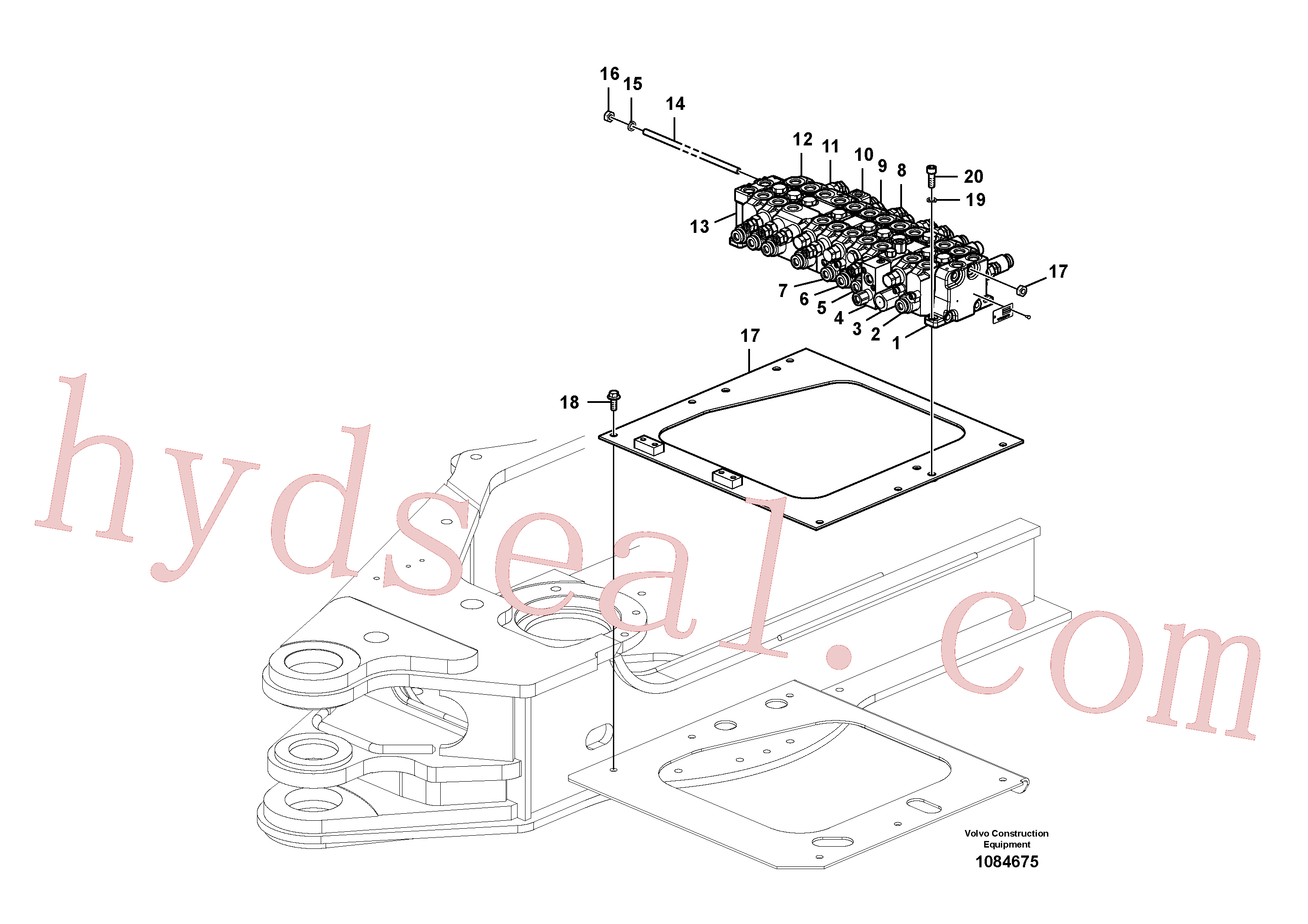 VOE14593746 for Volvo Control valve with fitting parts.(1084675 assembly)