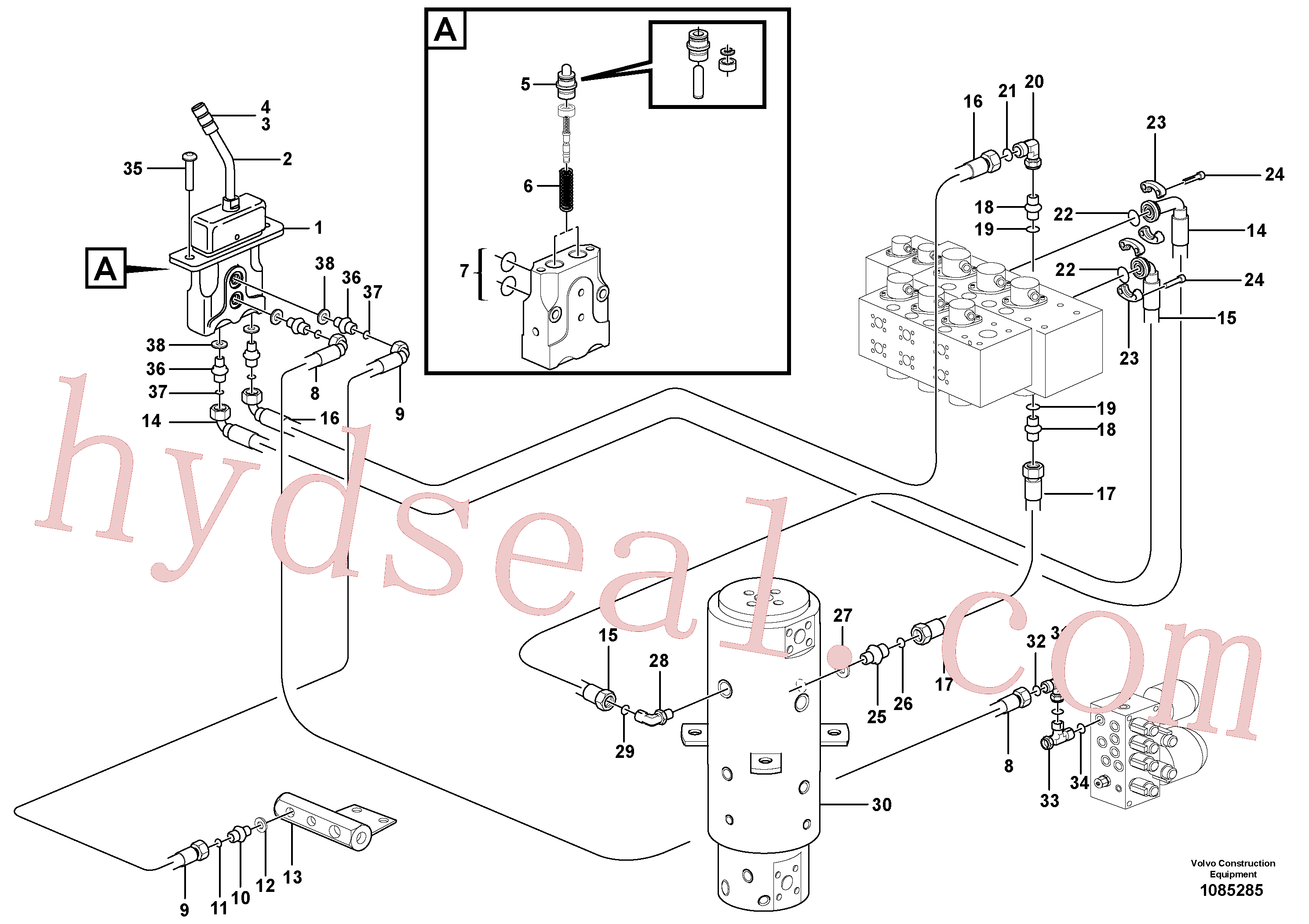 VOE14371794 for Volvo Hydraulic system for dozer blade, upper section(1085285 assembly)