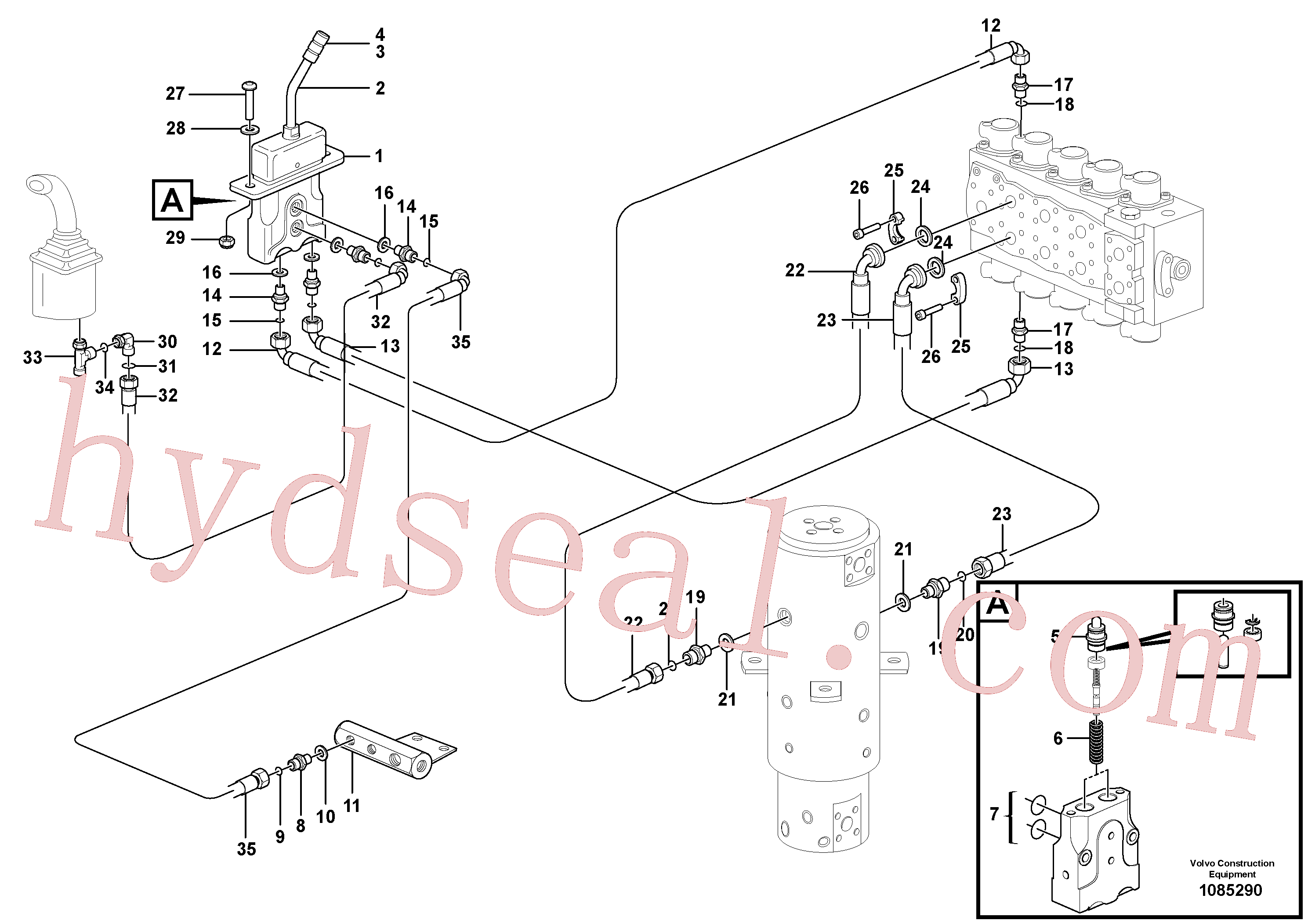 VOE14371794 for Volvo Hydraulic system for stabilisors, upper section(1085290 assembly)