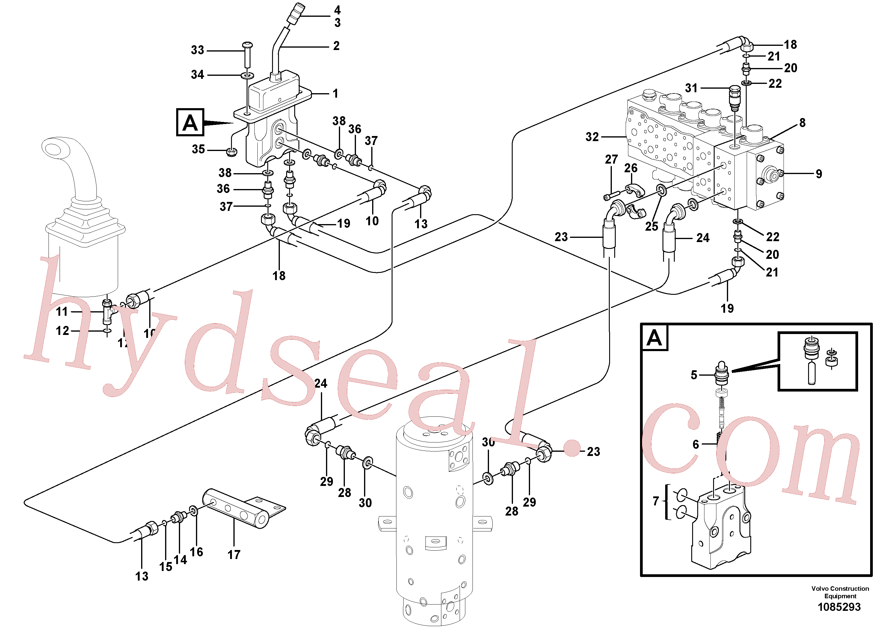 VOE14371794 for Volvo Hydraulic system for dozer blade, upper section(1085293 assembly)