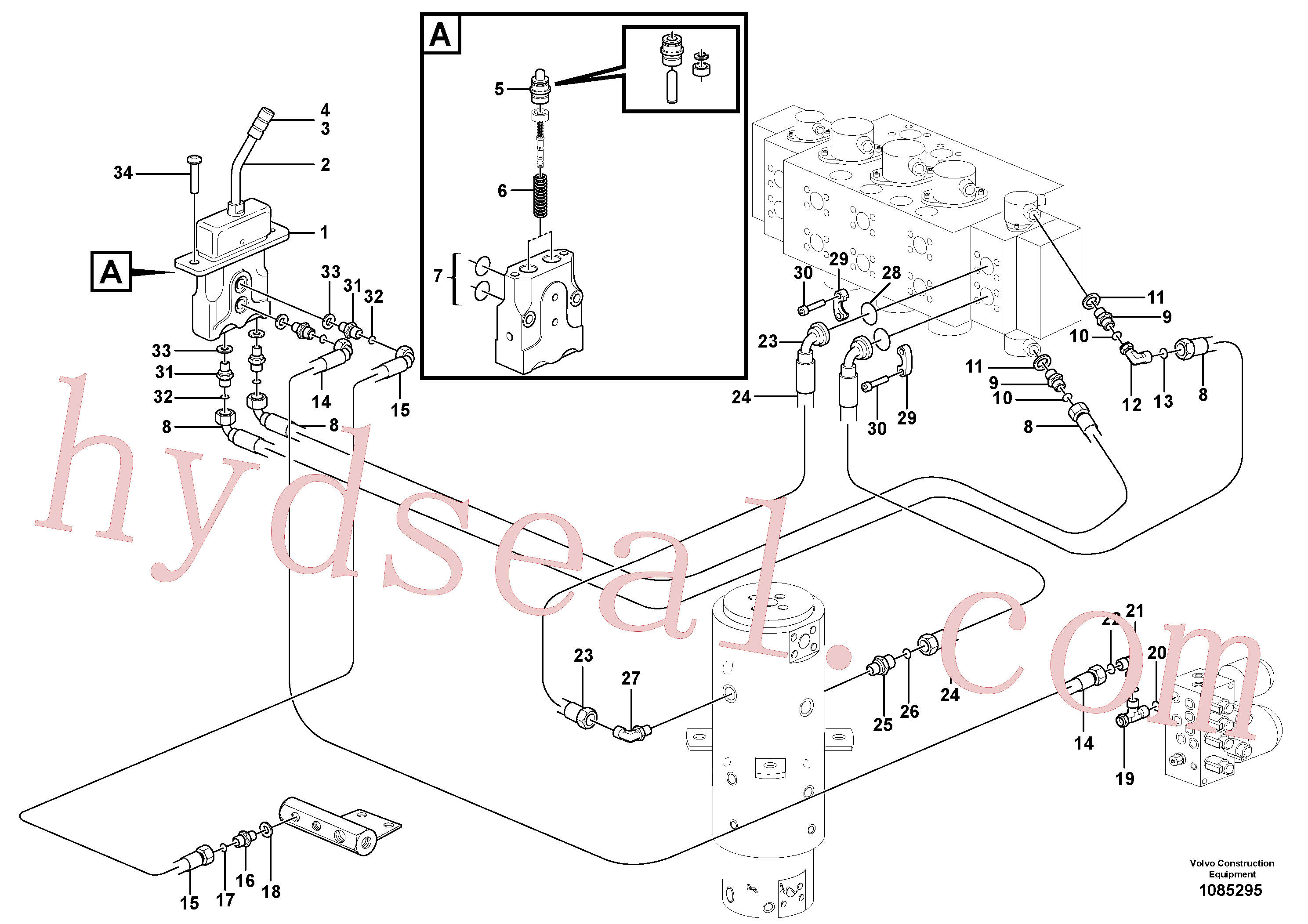 VOE14371794 for Volvo Hydraulic system for stabilisors, upper section(1085295 assembly)