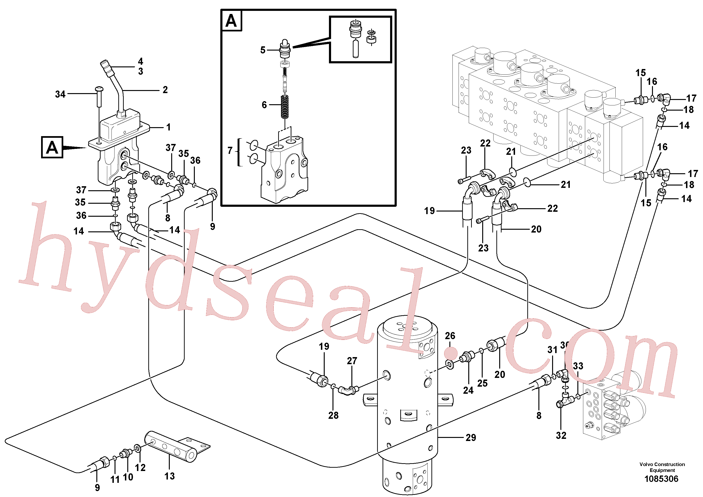 VOE14371794 for Volvo Hydraulic system for dozer blade, upper section(1085306 assembly)