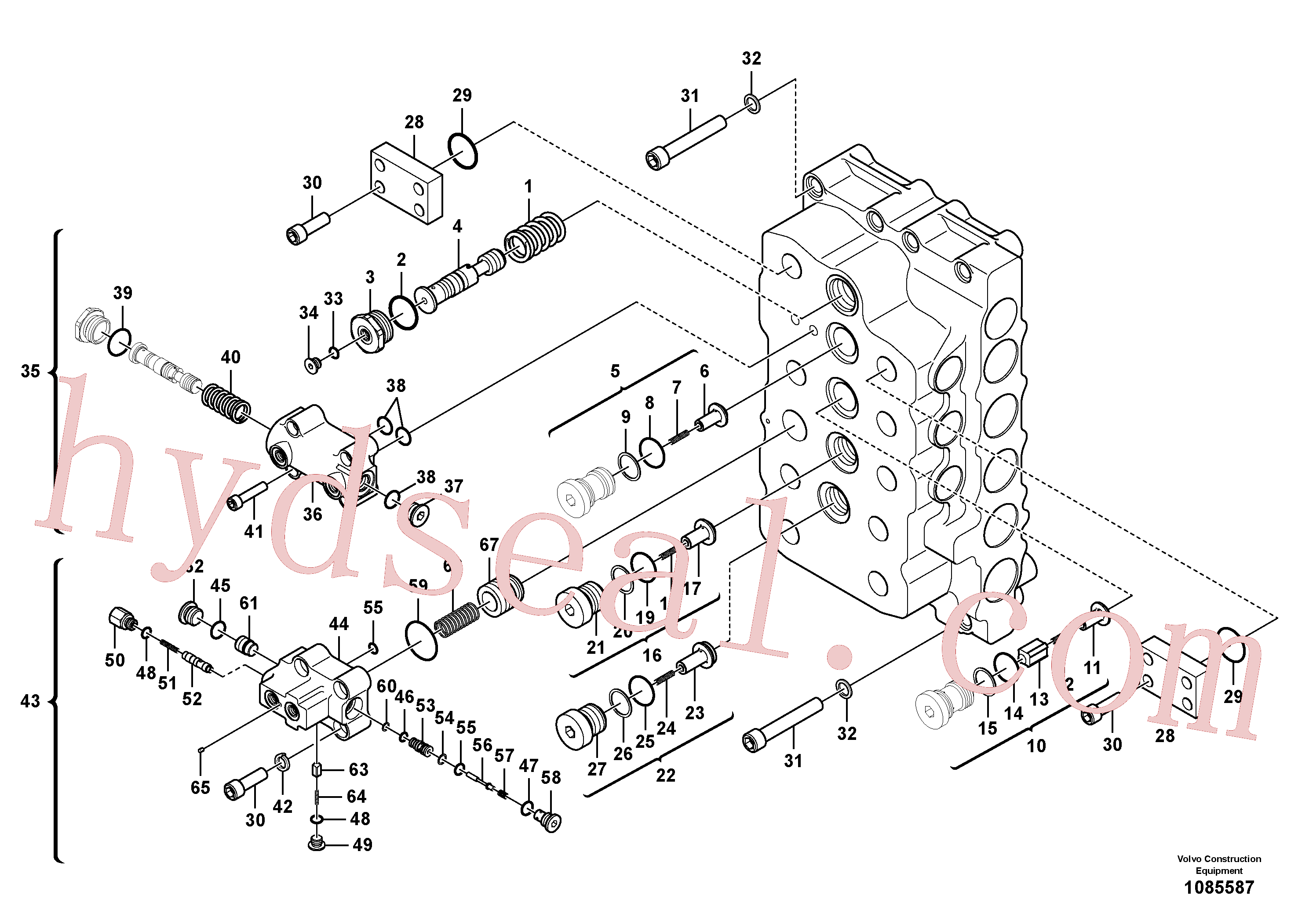 SA7273-10530 for Volvo Main control valve(1085587 assembly)