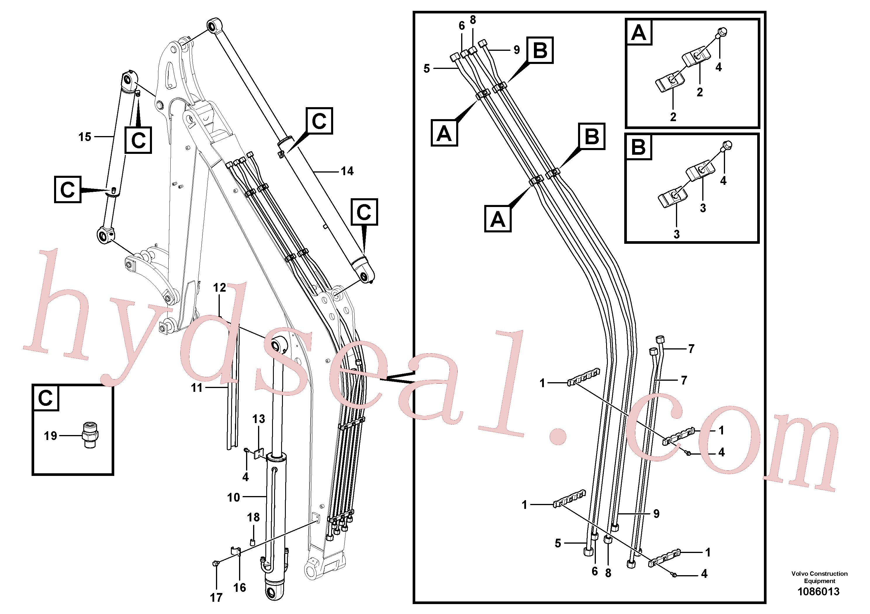 VOE15707584 for Volvo Hydraulic circuit ( boom )(1086013 assembly)