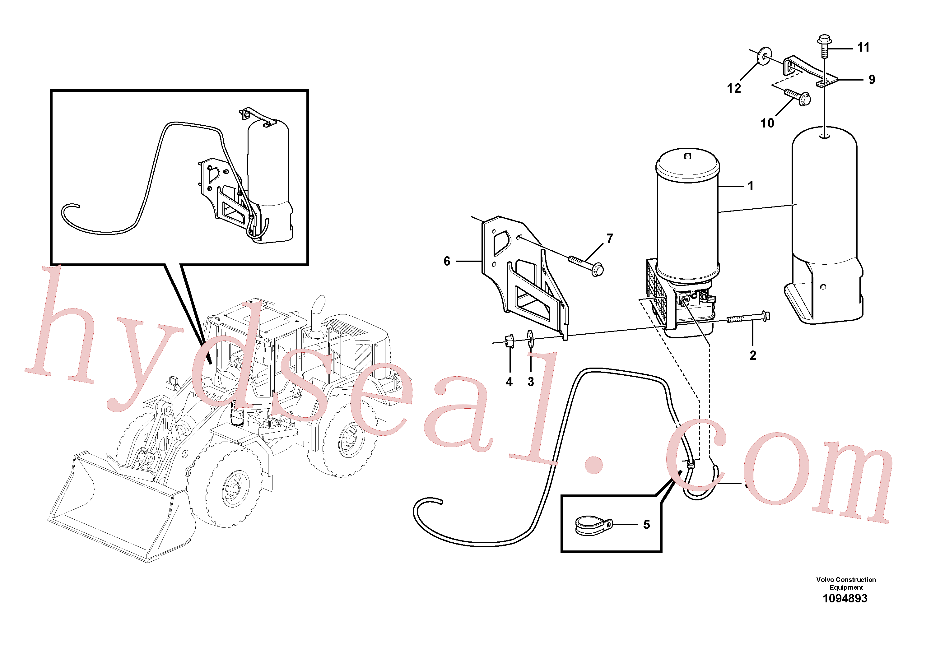 VOE60113110 for Volvo Pump with fitting parts(1094893 assembly)