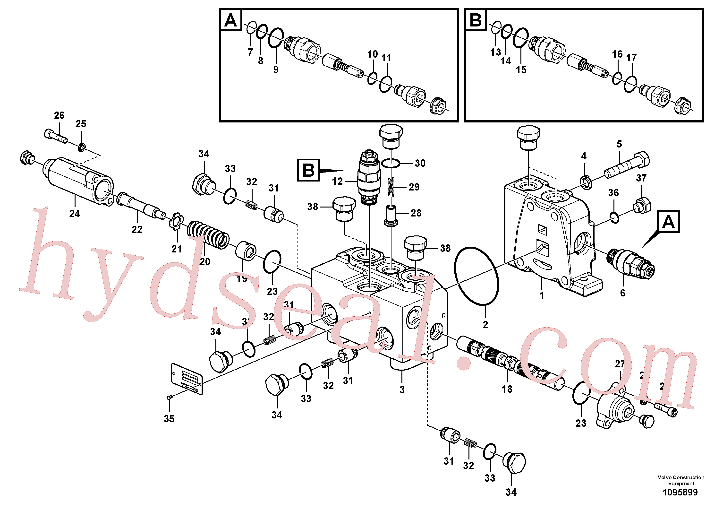 VOE14587865 for Volvo Control valve for rotator(1095899 assembly)