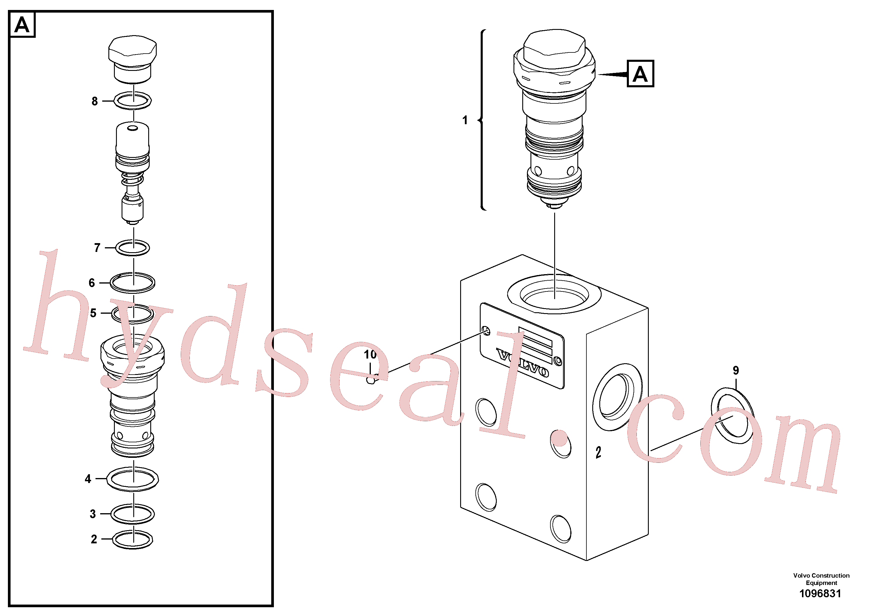 VOE982628 for Volvo Check valve(1096831 assembly)