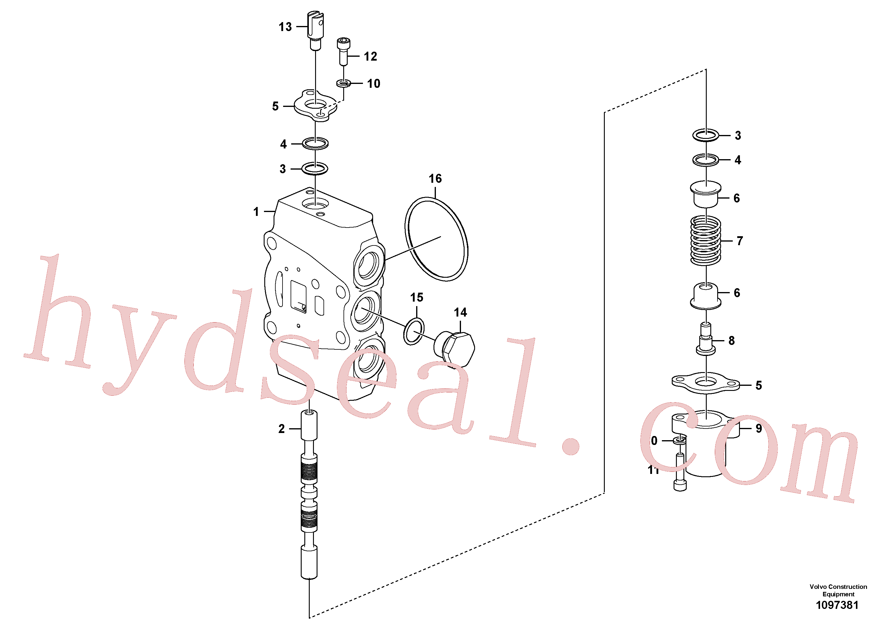 SA7252-01073 for Volvo Main control valve(1097381 assembly)