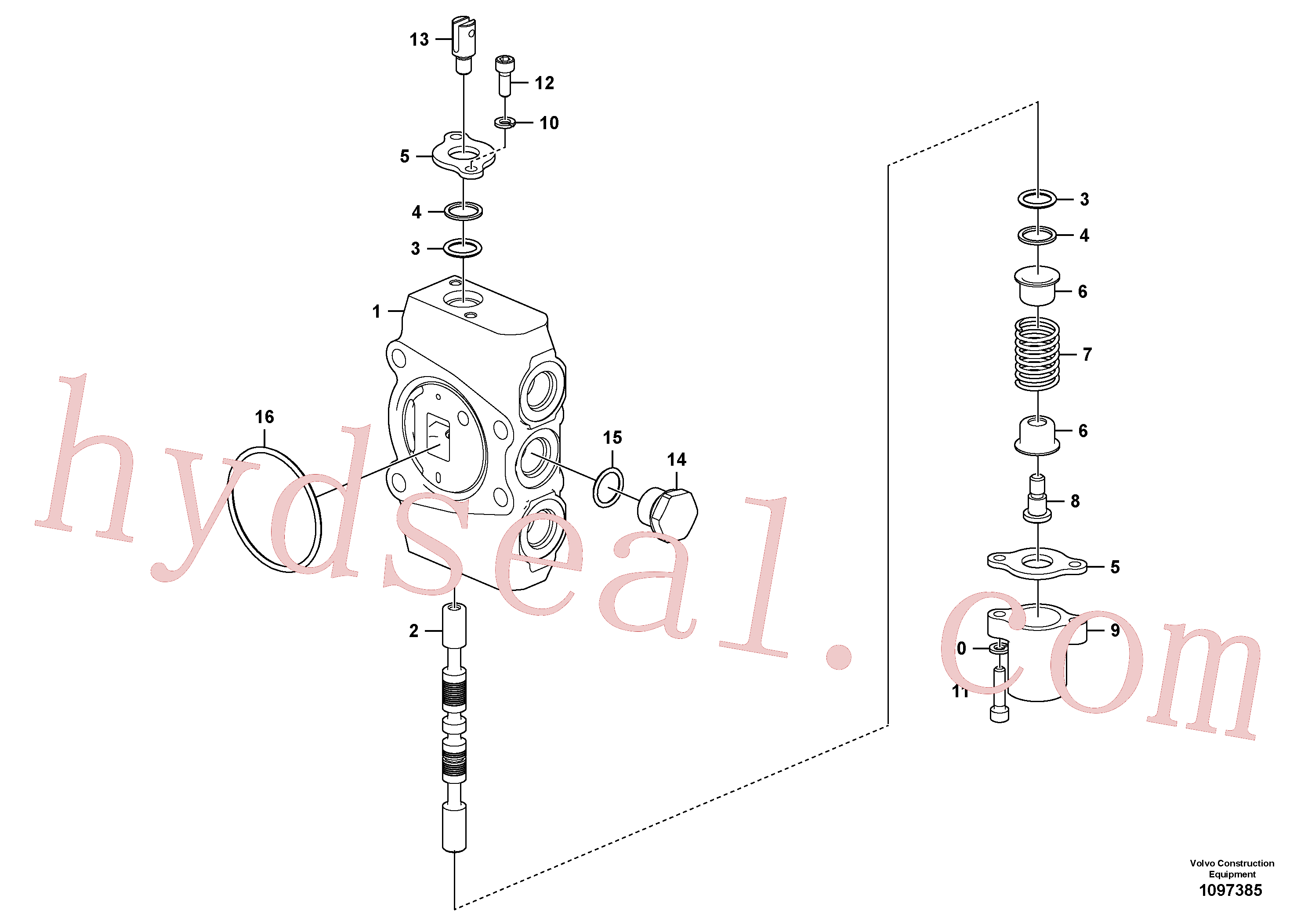 SA7252-01073 for Volvo Main control valve(1097385 assembly)