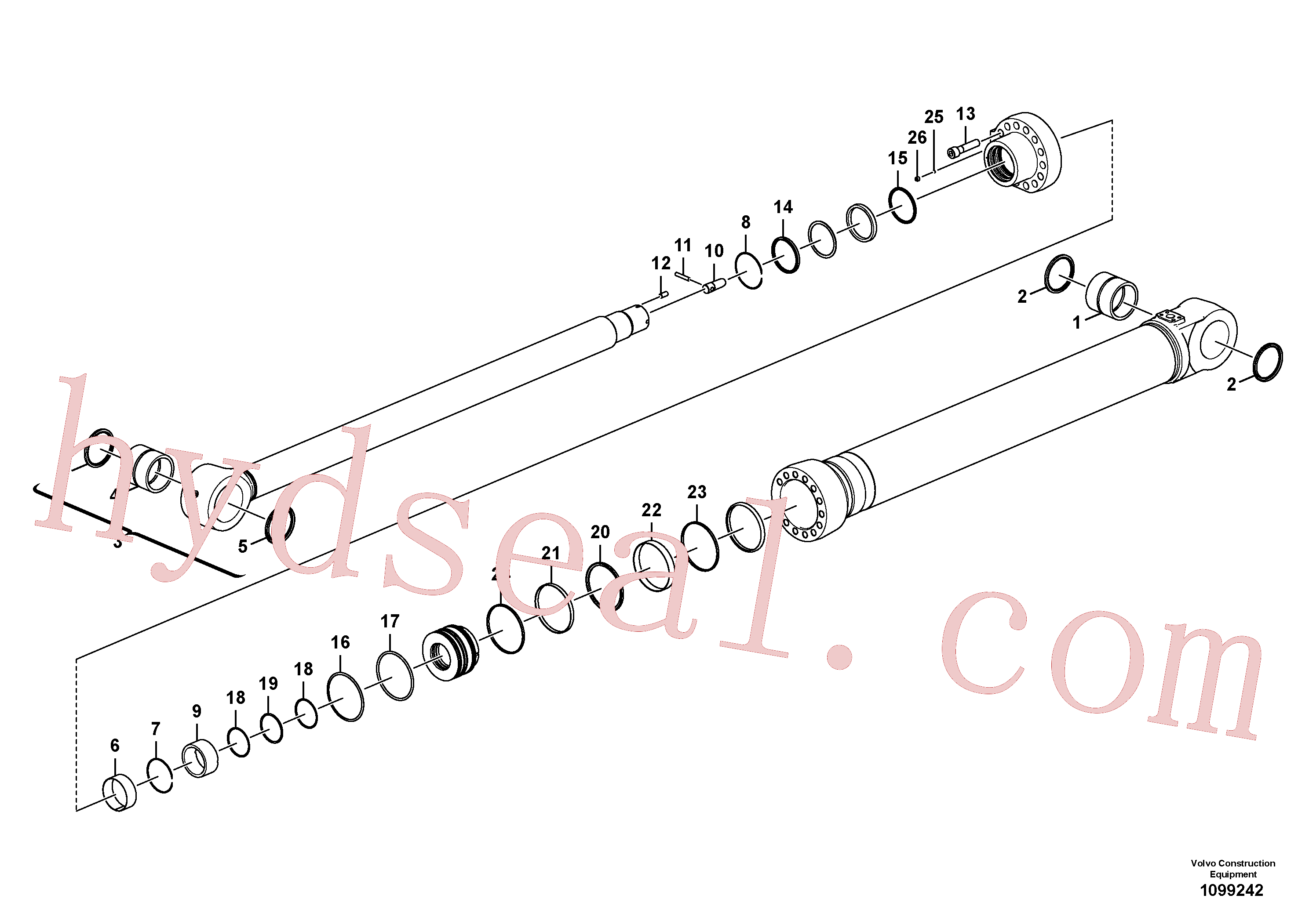 VOE14587741 for Volvo Dipper arm cylinder(1099242 assembly)