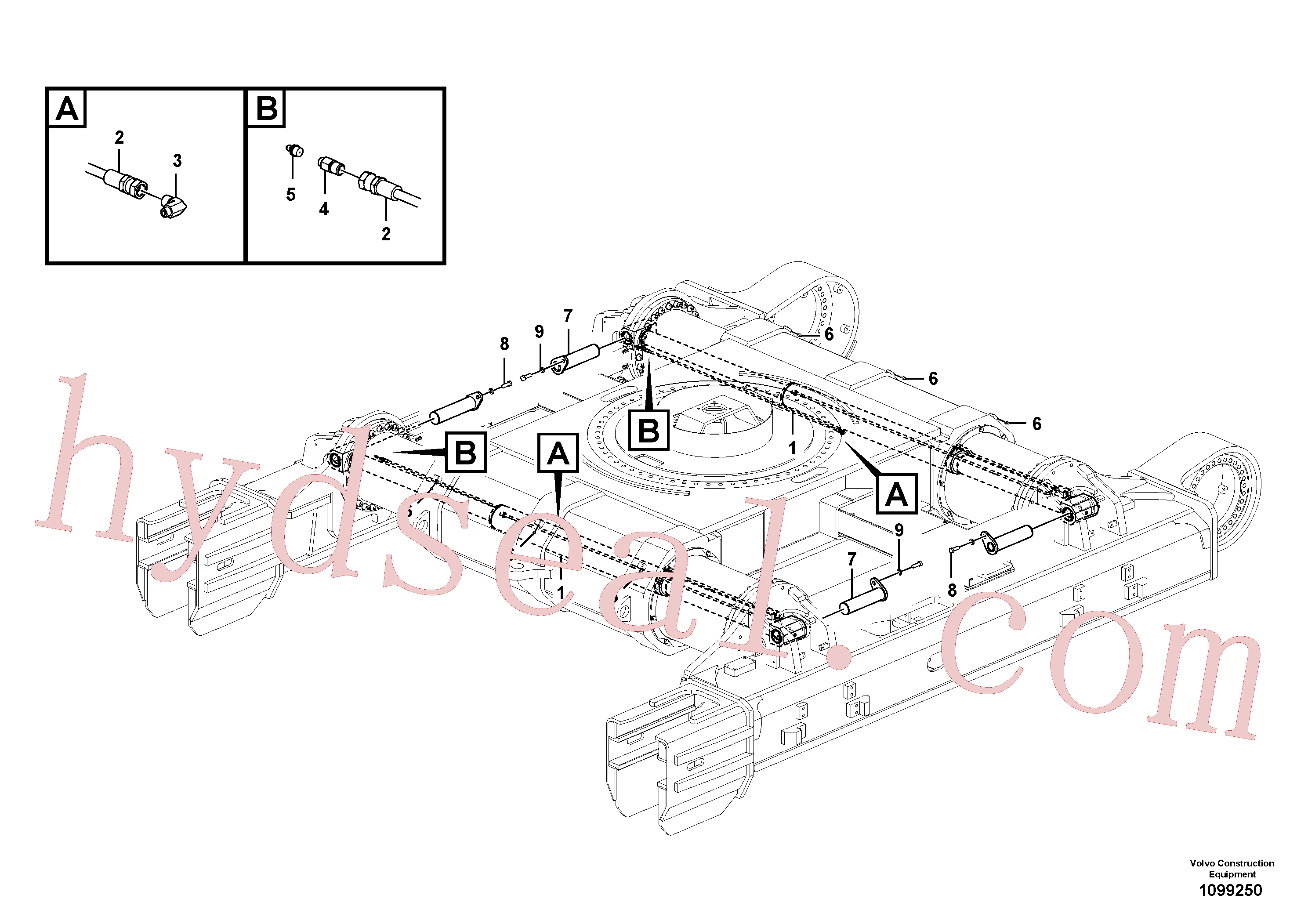 VOE14882847 for Volvo Cylinder, undercarriage frame retractable(1099250 assembly)