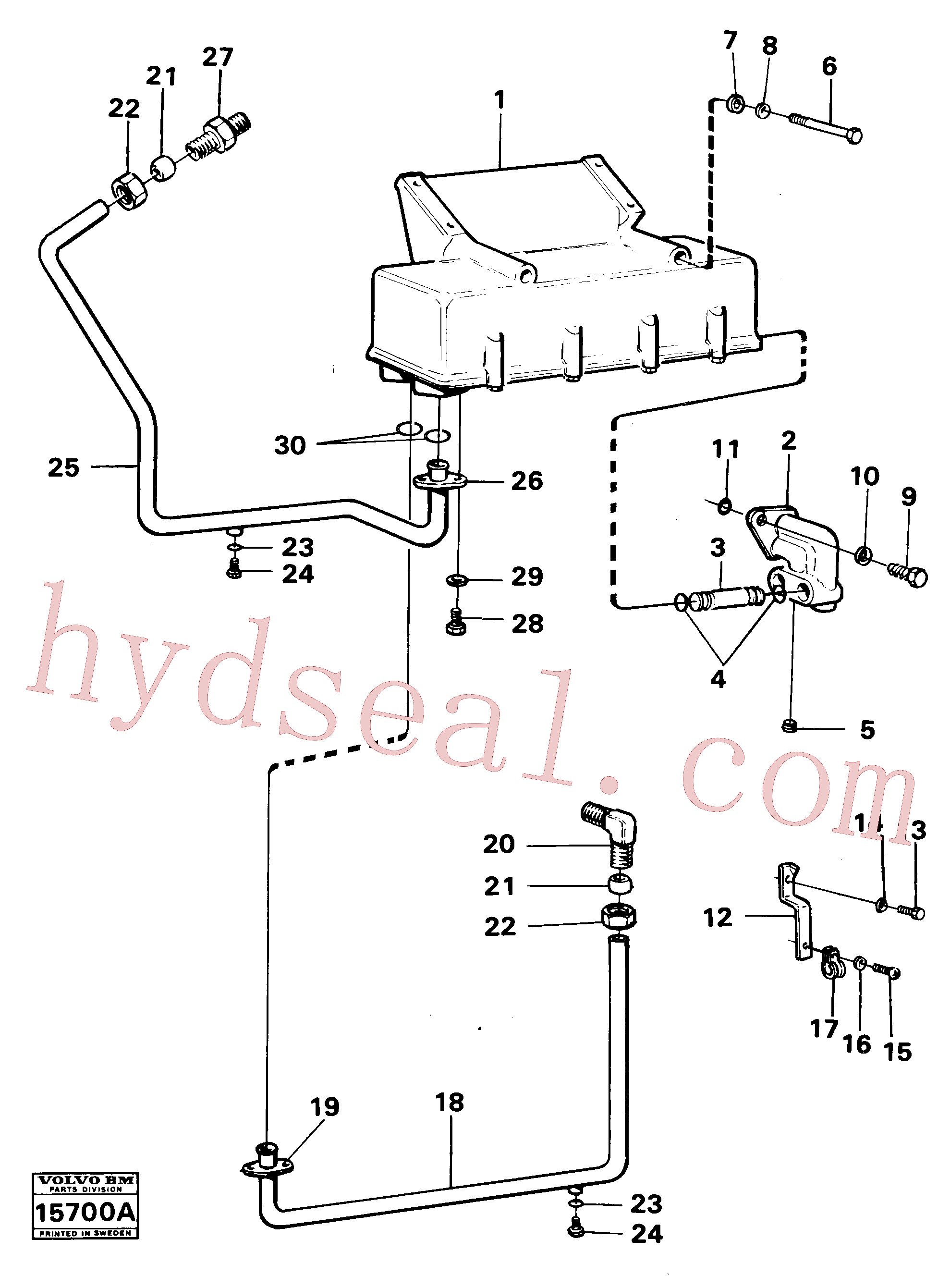 VOE11306599 for Volvo Oil cooler td 70 g, Oil cooler with fitting parts(15700A assembly)