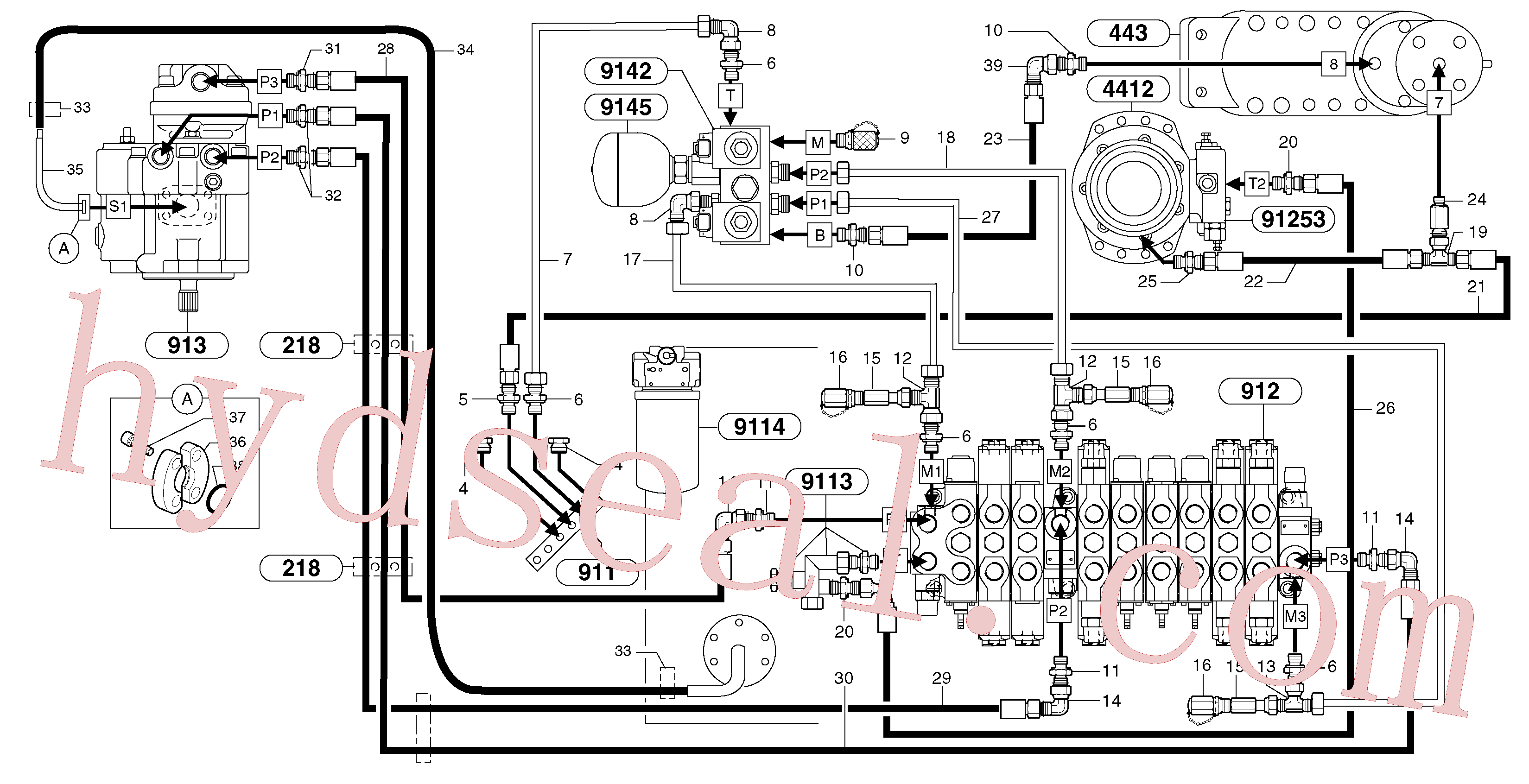 VOE11806446 for Volvo Attachments supply and return circuit(9112Y1 assembly)