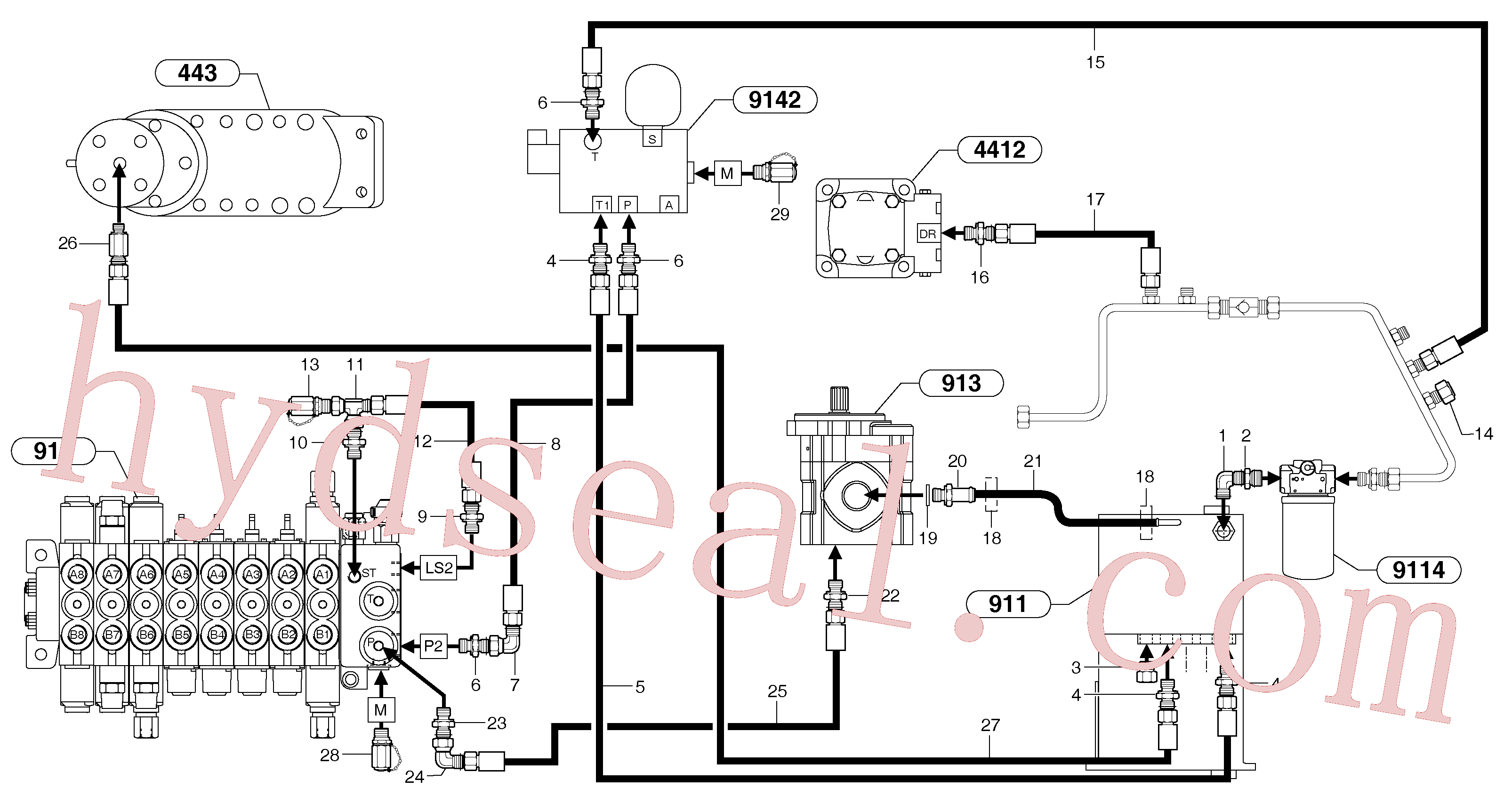 VOE11800962 for Volvo Attachments supply and return circuit(9112Z1 assembly)