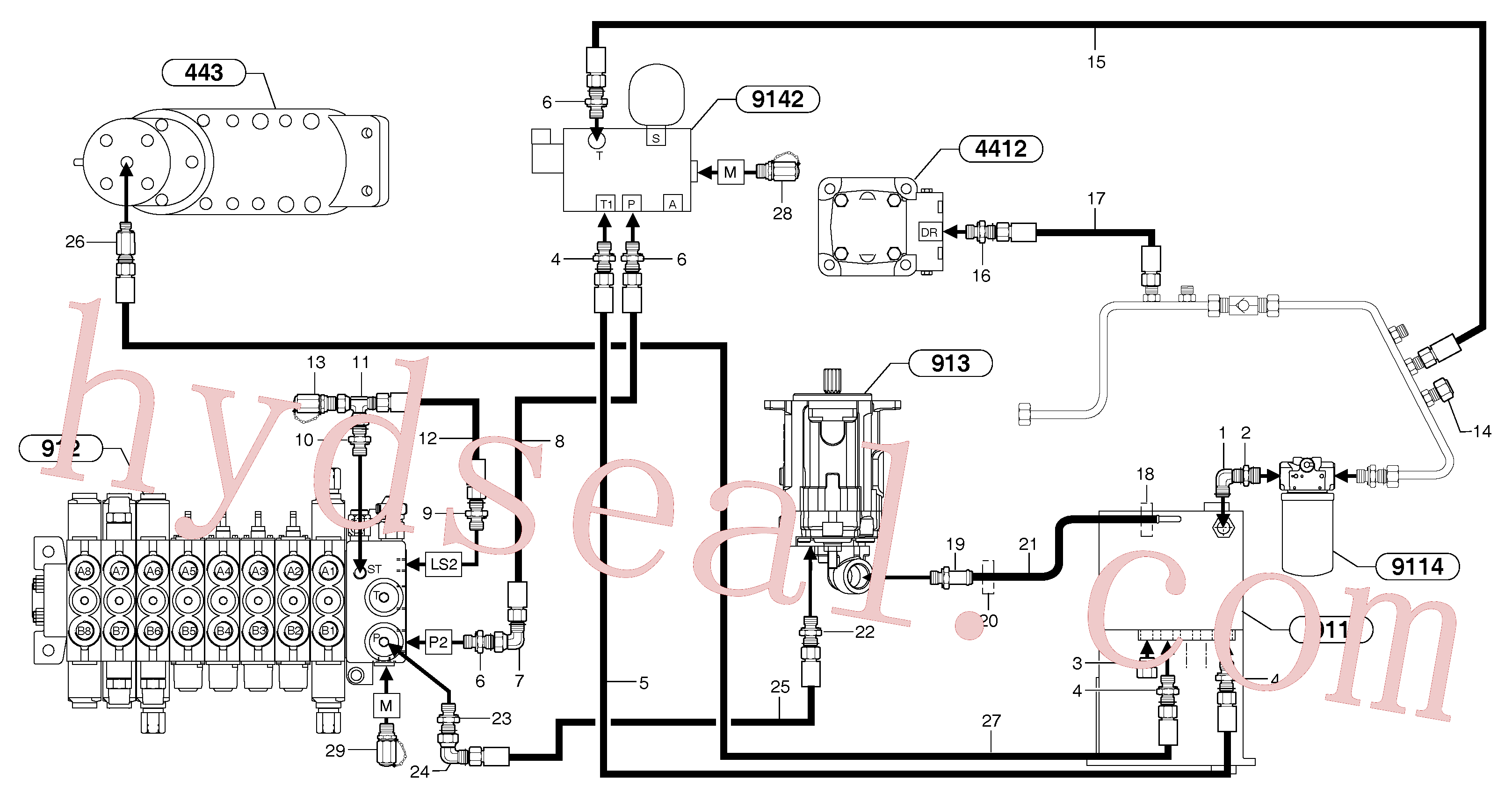 VOE11800962 for Volvo Attachments supply and return circuit(9112Z2 assembly)