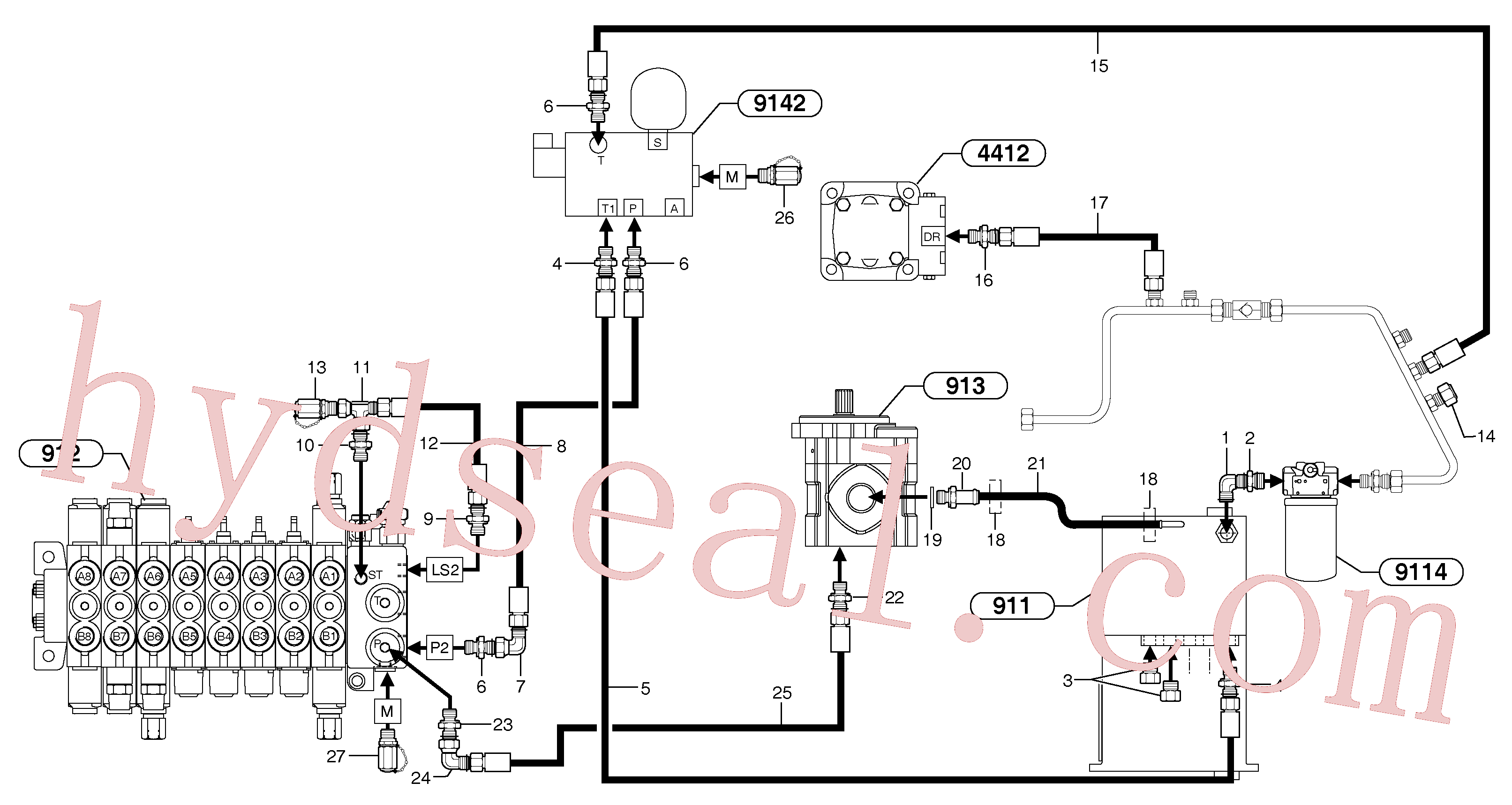 VOE11800962 for Volvo Attachments supply and return circuit(9112Z3 assembly)