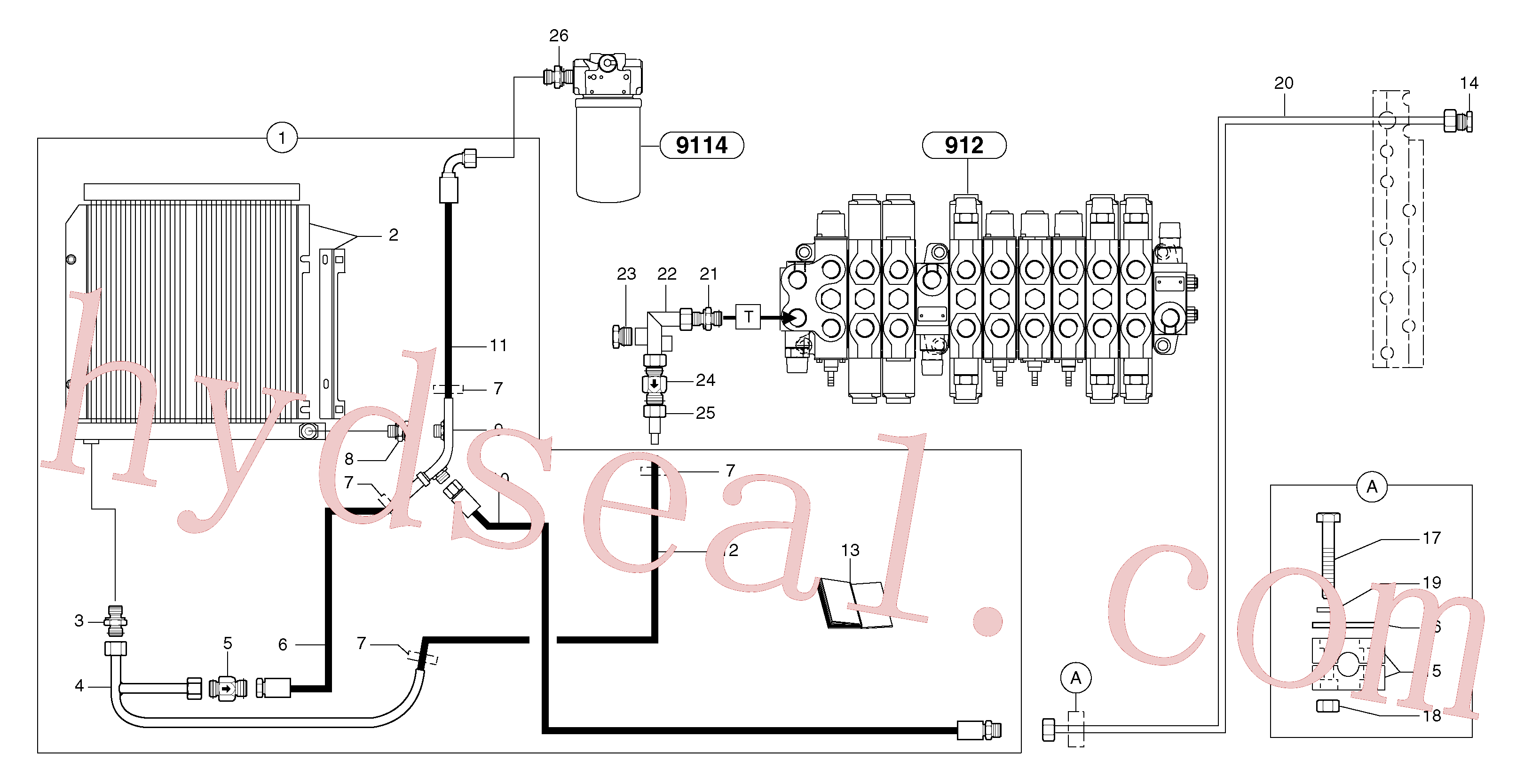 PJ4199206 for Volvo Hydr. circuit. ( Oil cooler )(9113AY1 assembly)