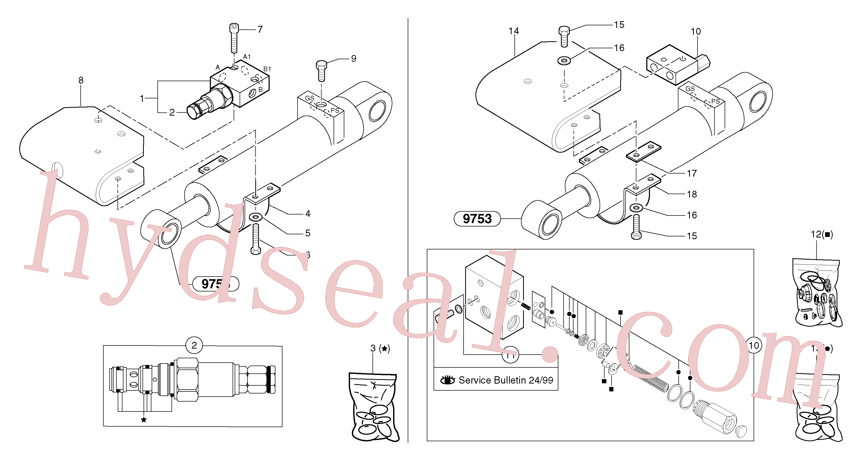 PJ3811981 for Volvo Safety valve ( dipper arm cylinder )(91236X1 assembly)