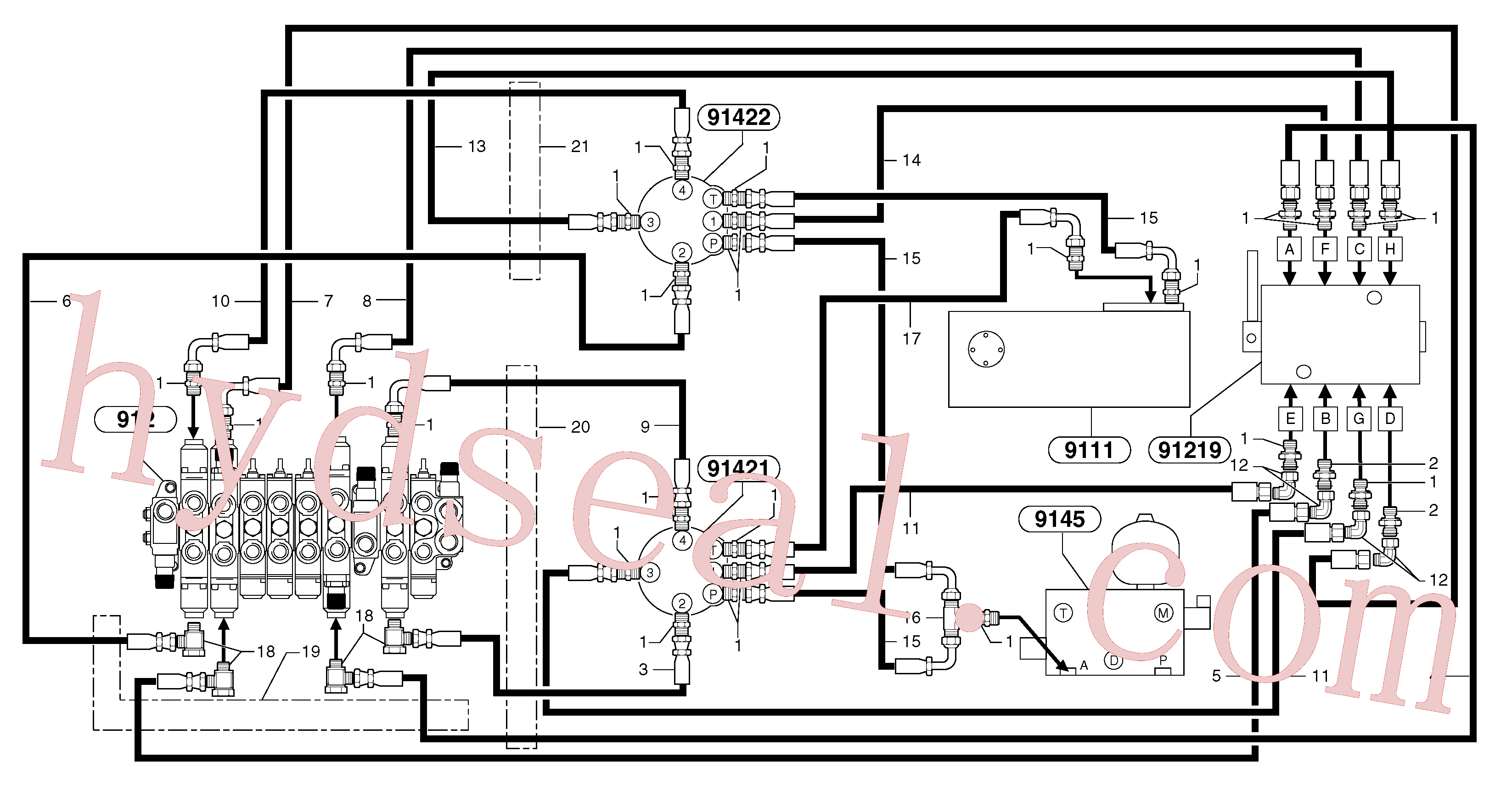 PJ4192452 for Volvo Hydr. circuit ( control's attachment ) (us)(9147NX1 assembly)