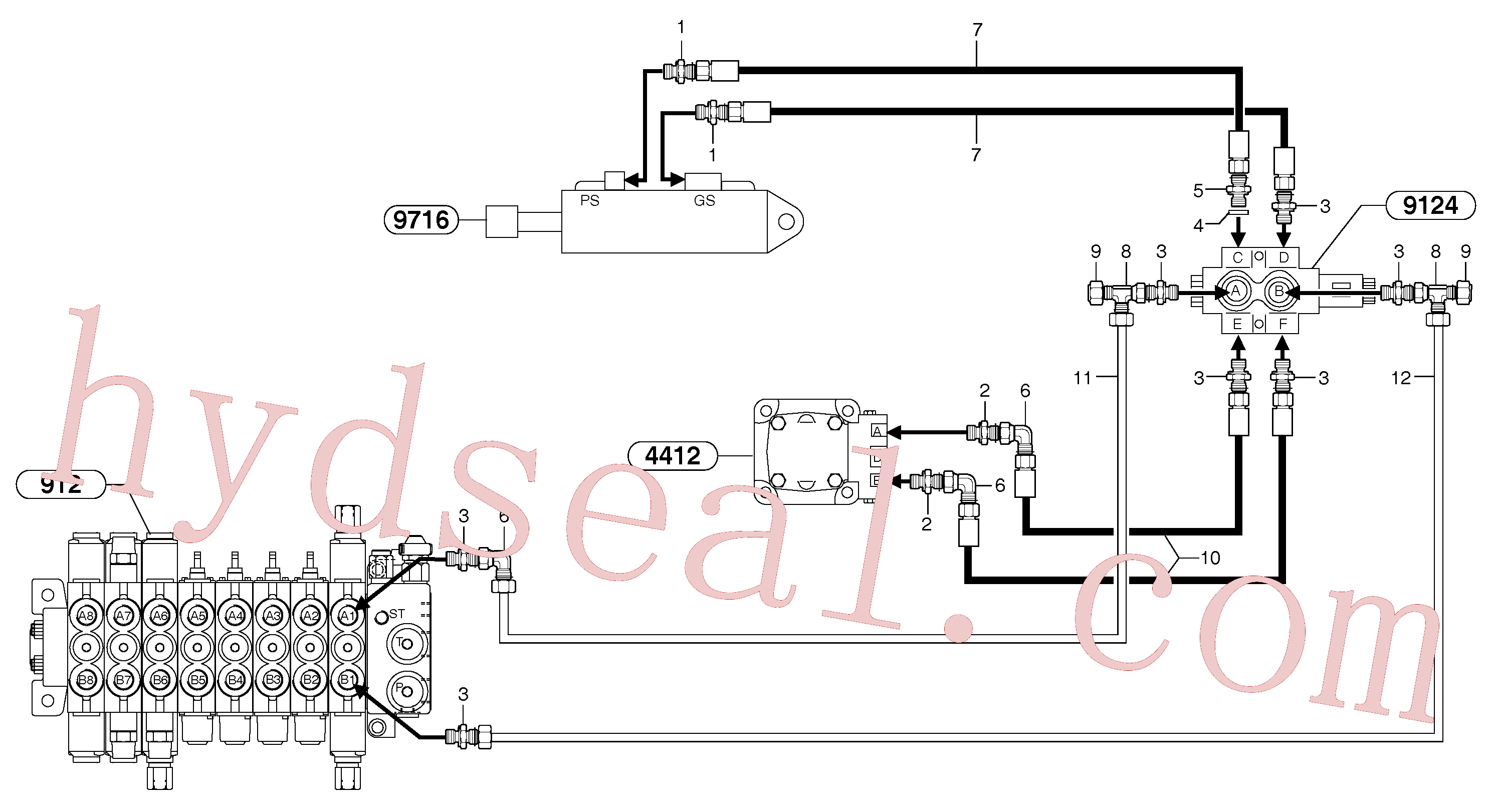 VOE11800677 for Volvo Hydr. circuit. ( boom slewing / offset )(9164HZ1 assembly)