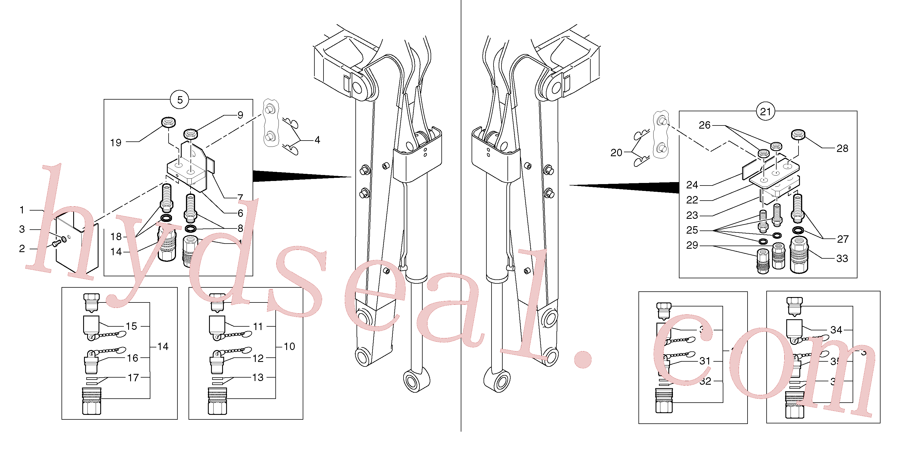 PJ3280227 for Volvo Kit coupler ( grab jaw )(9165KY1 assembly)