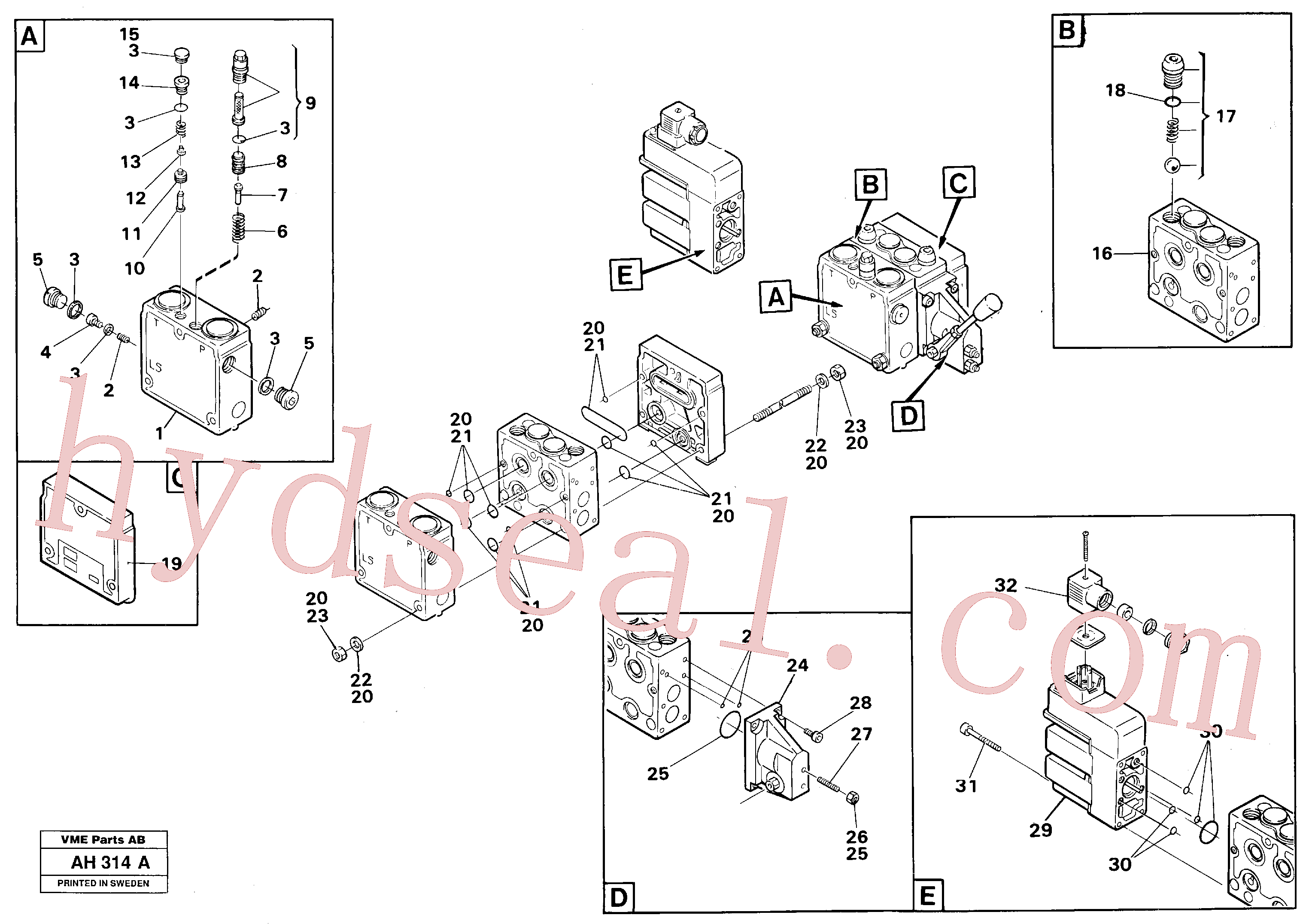 VOE13962931 for Volvo Valve,(AH314A assembly)