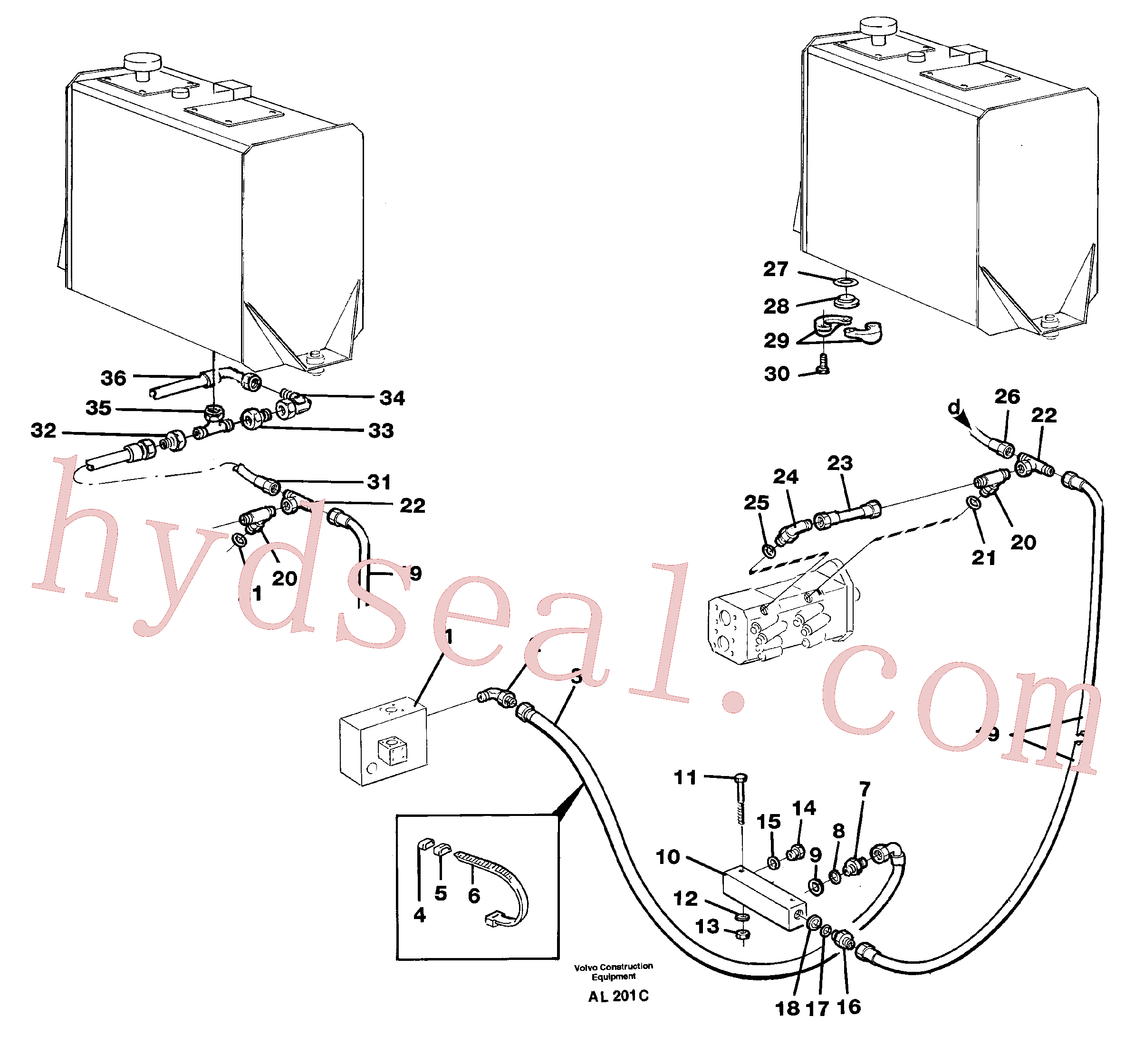 PJ4040250 for Volvo Hydraulic system: valve block - connection block(AL201C assembly)