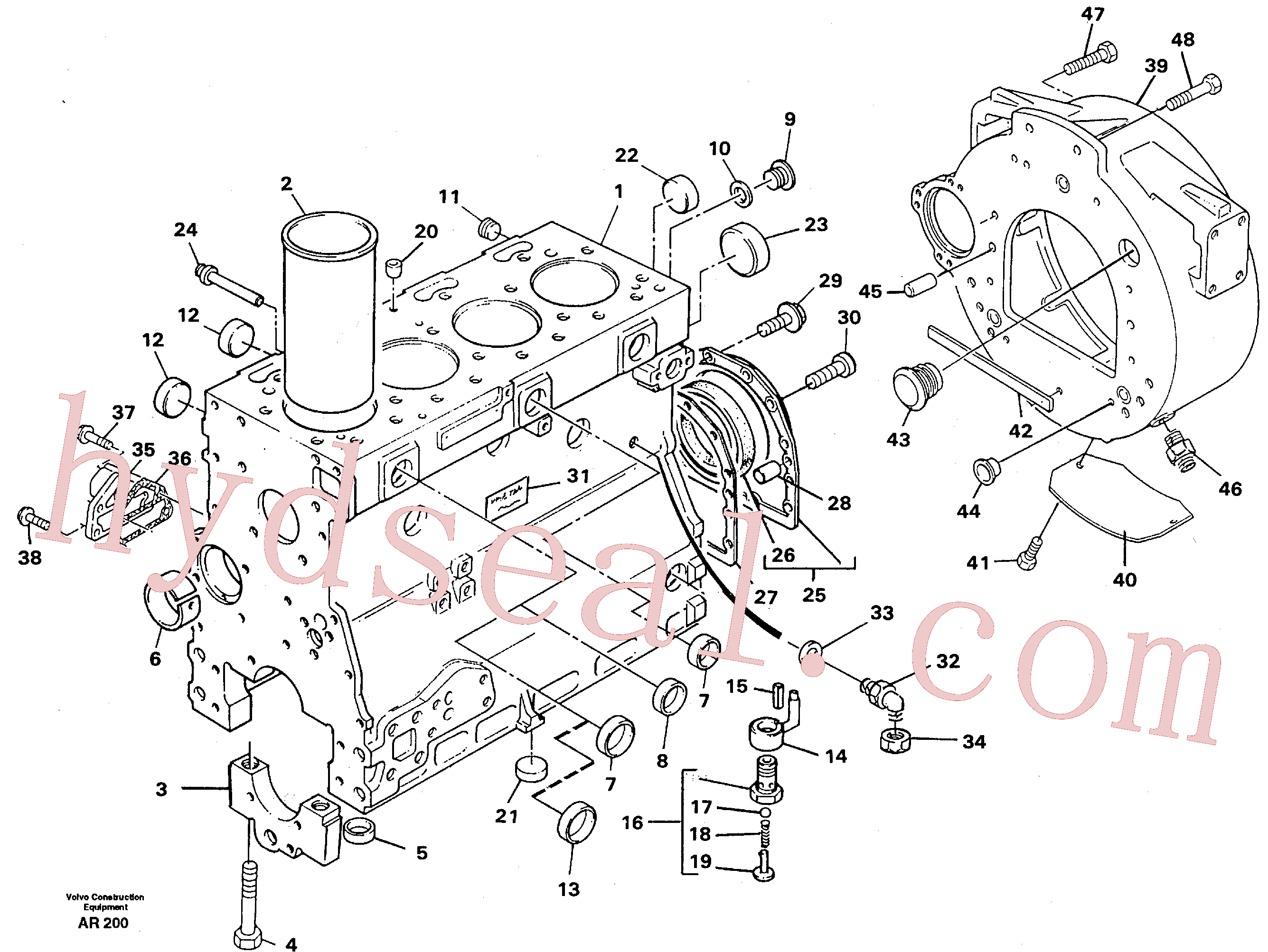 VOE968147 for Volvo Cylinder block(AR200 assembly)