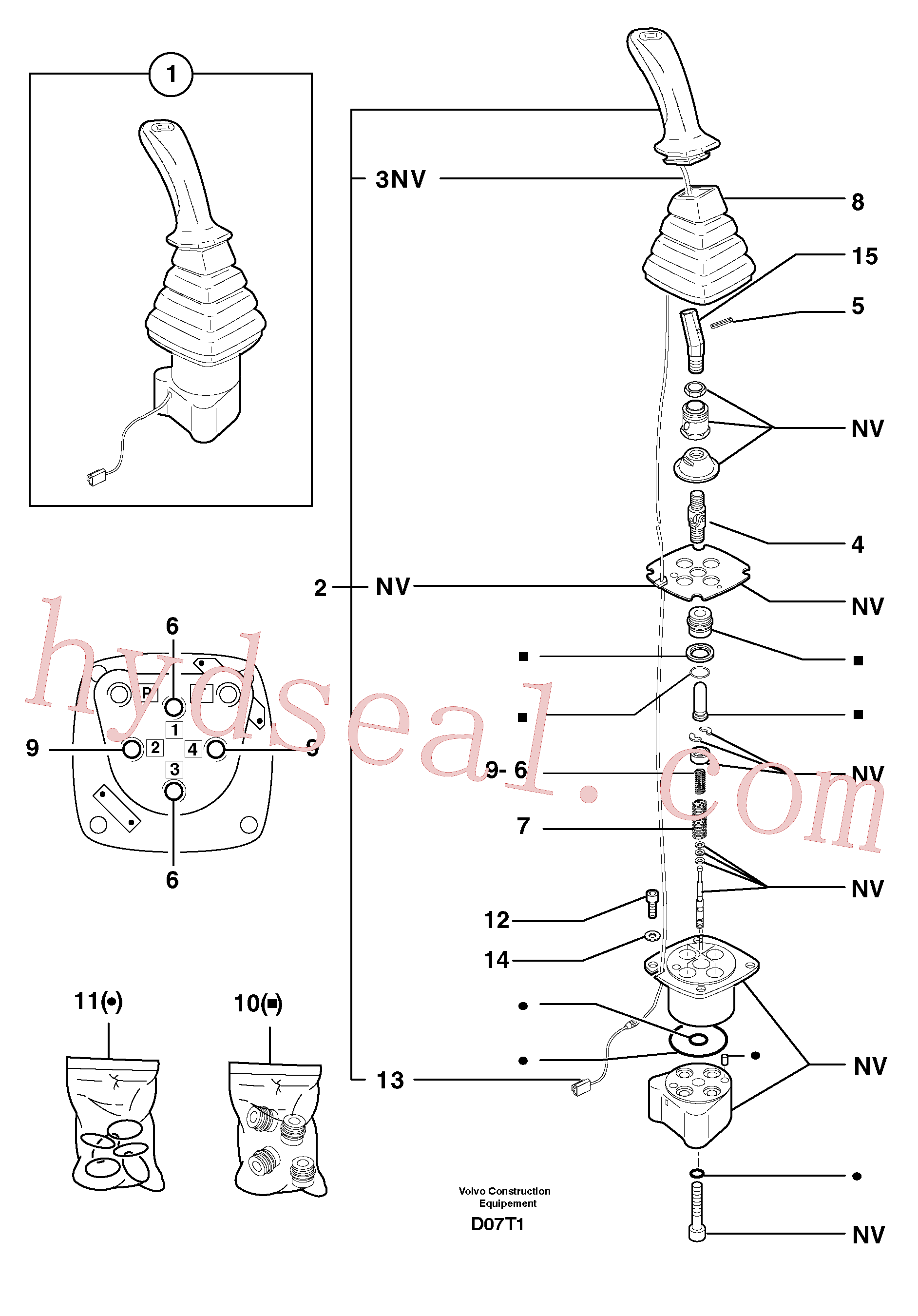 PJ5040378 for Volvo Control lever : dipper arm / slewing ( left )(D07T1 assembly)