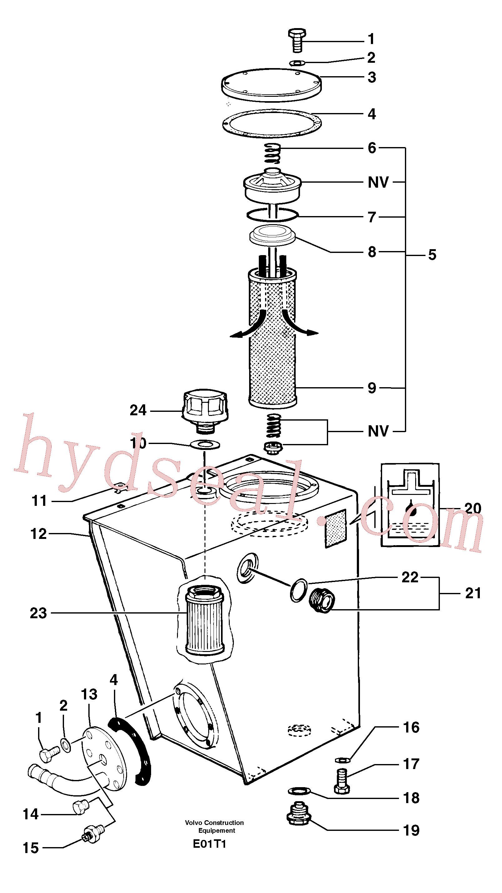 VOE11714779 for Volvo Hydraulic tank(E01T1 assembly)